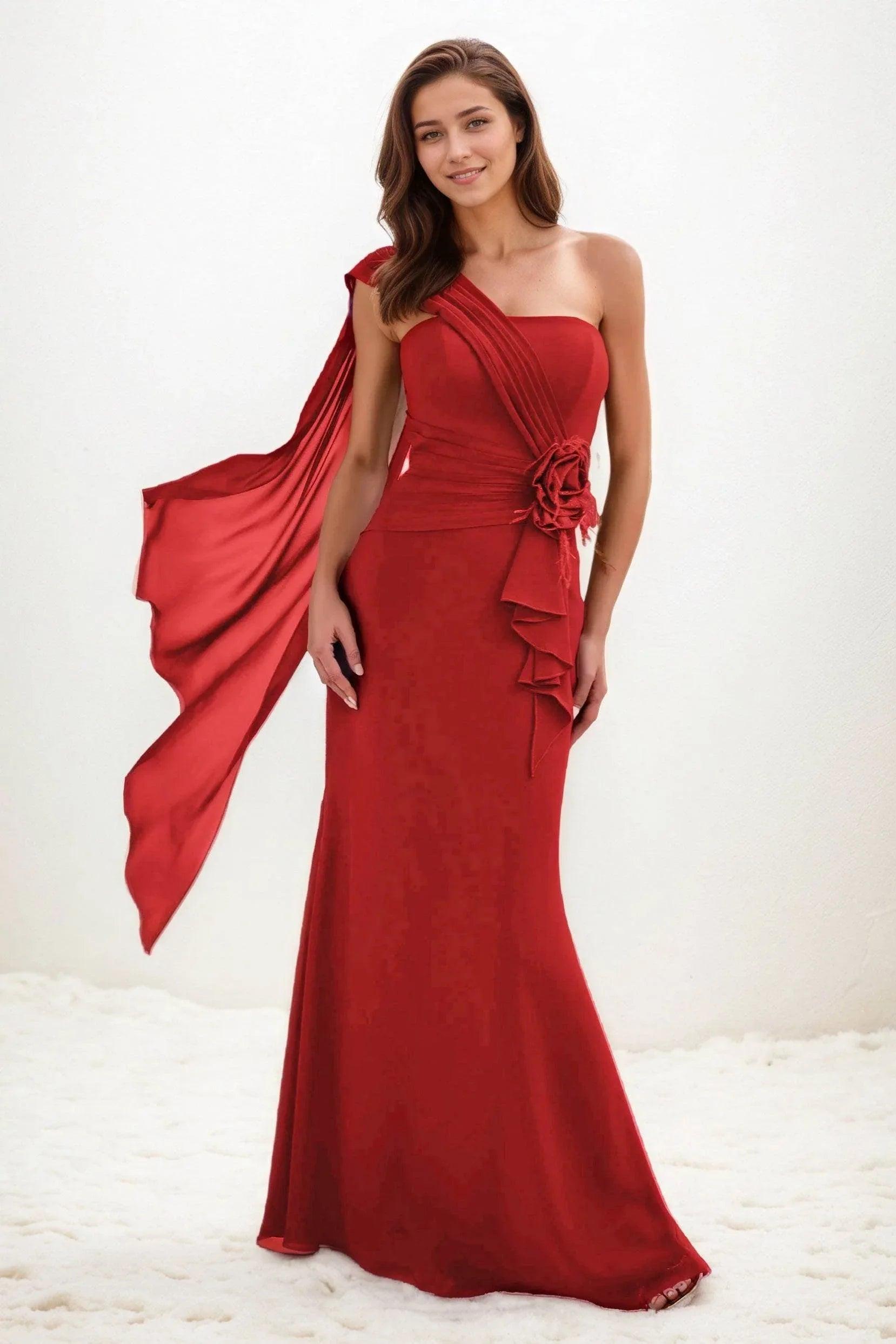 Trumpet-Mermaid Maxi Chiffon Wedding Guest Dress CG0289