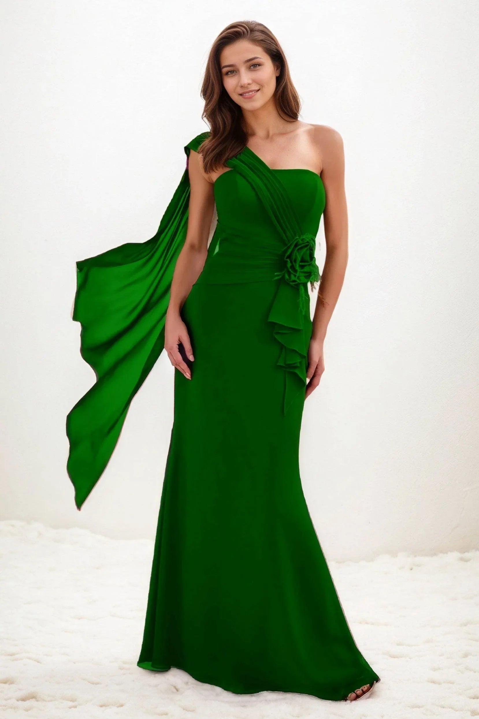 Trumpet-Mermaid Maxi Chiffon Wedding Guest Dress CG0289