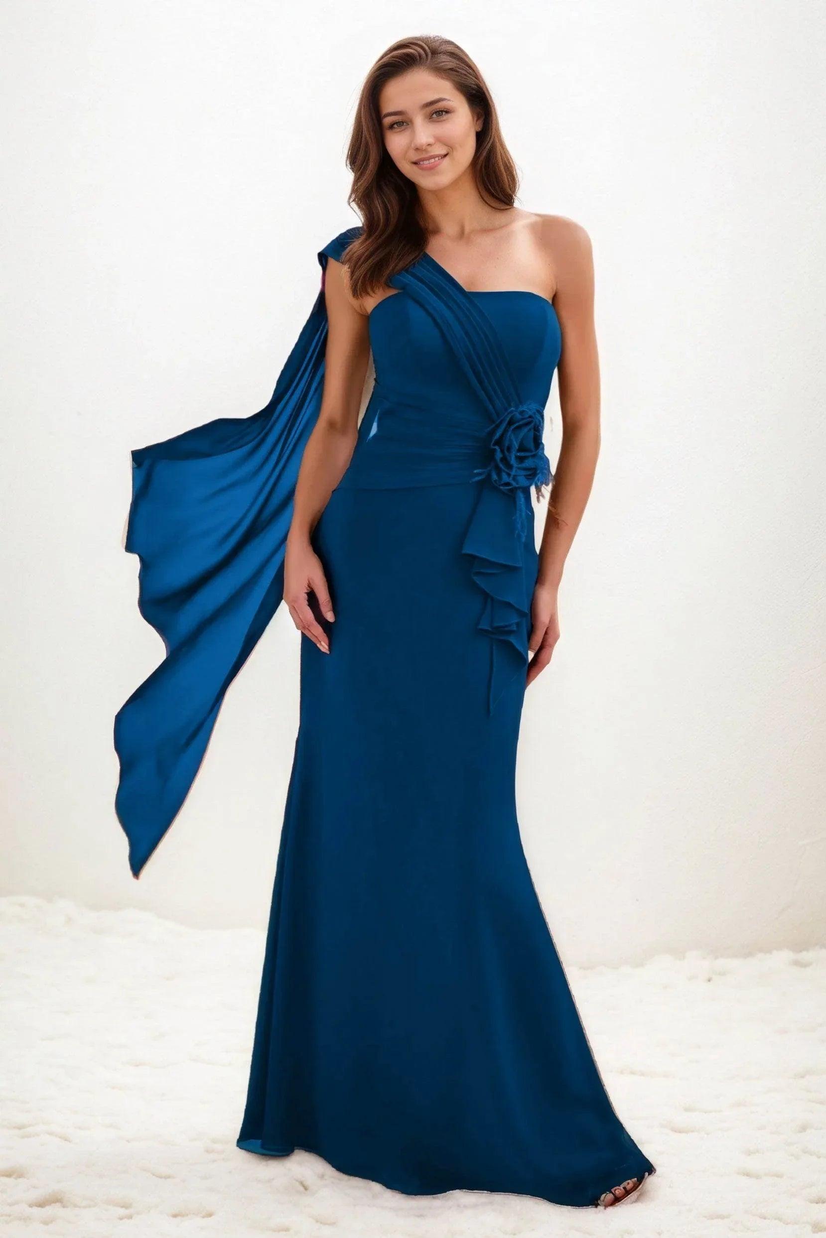 Trumpet-Mermaid Maxi Chiffon Wedding Guest Dress CG0289