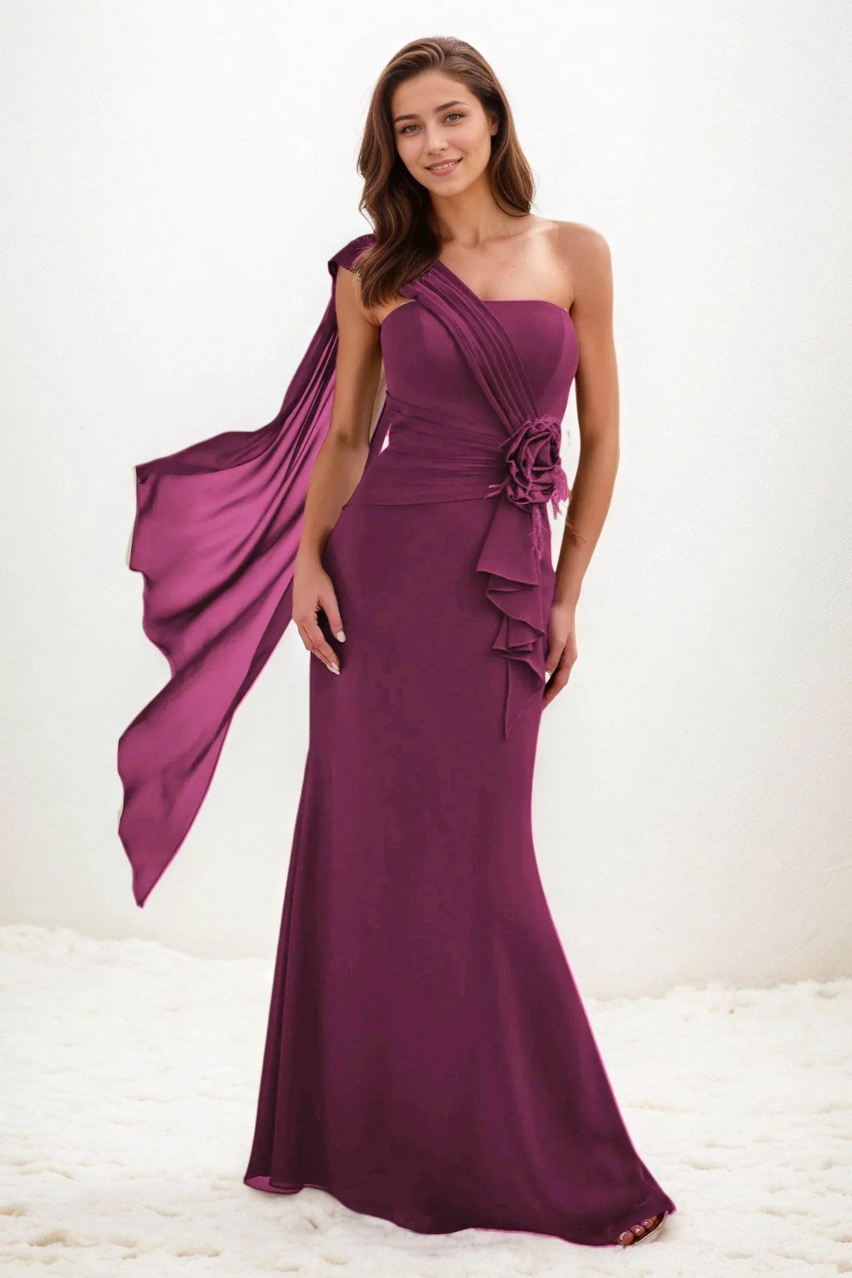 Trumpet-Mermaid Maxi Chiffon Wedding Guest Dress CG0289