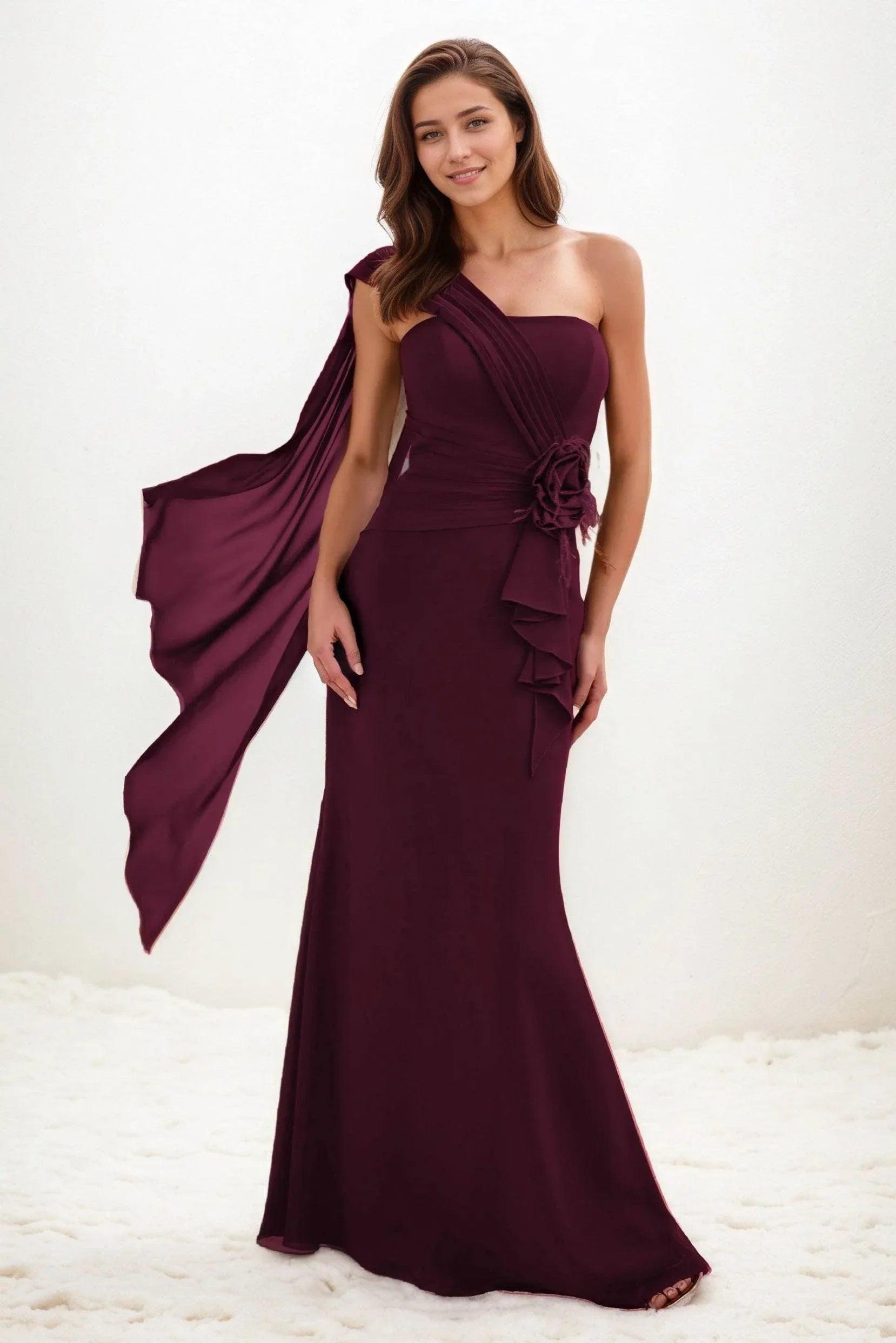 Trumpet-Mermaid Maxi Chiffon Wedding Guest Dress CG0289