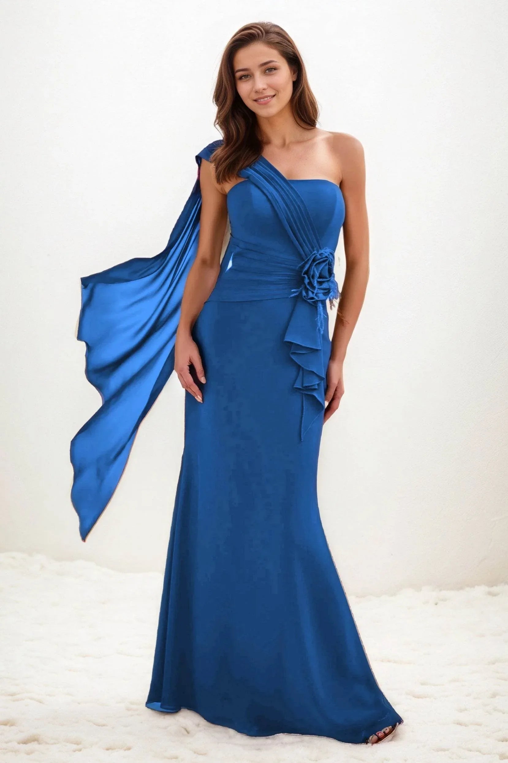 Trumpet-Mermaid Maxi Chiffon Wedding Guest Dress CG0289