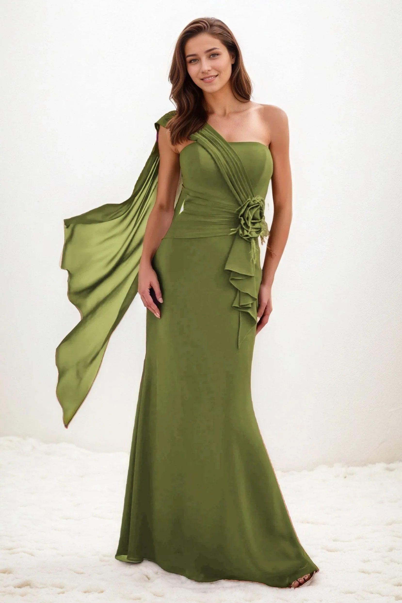 Trumpet-Mermaid Maxi Chiffon Wedding Guest Dress CG0289