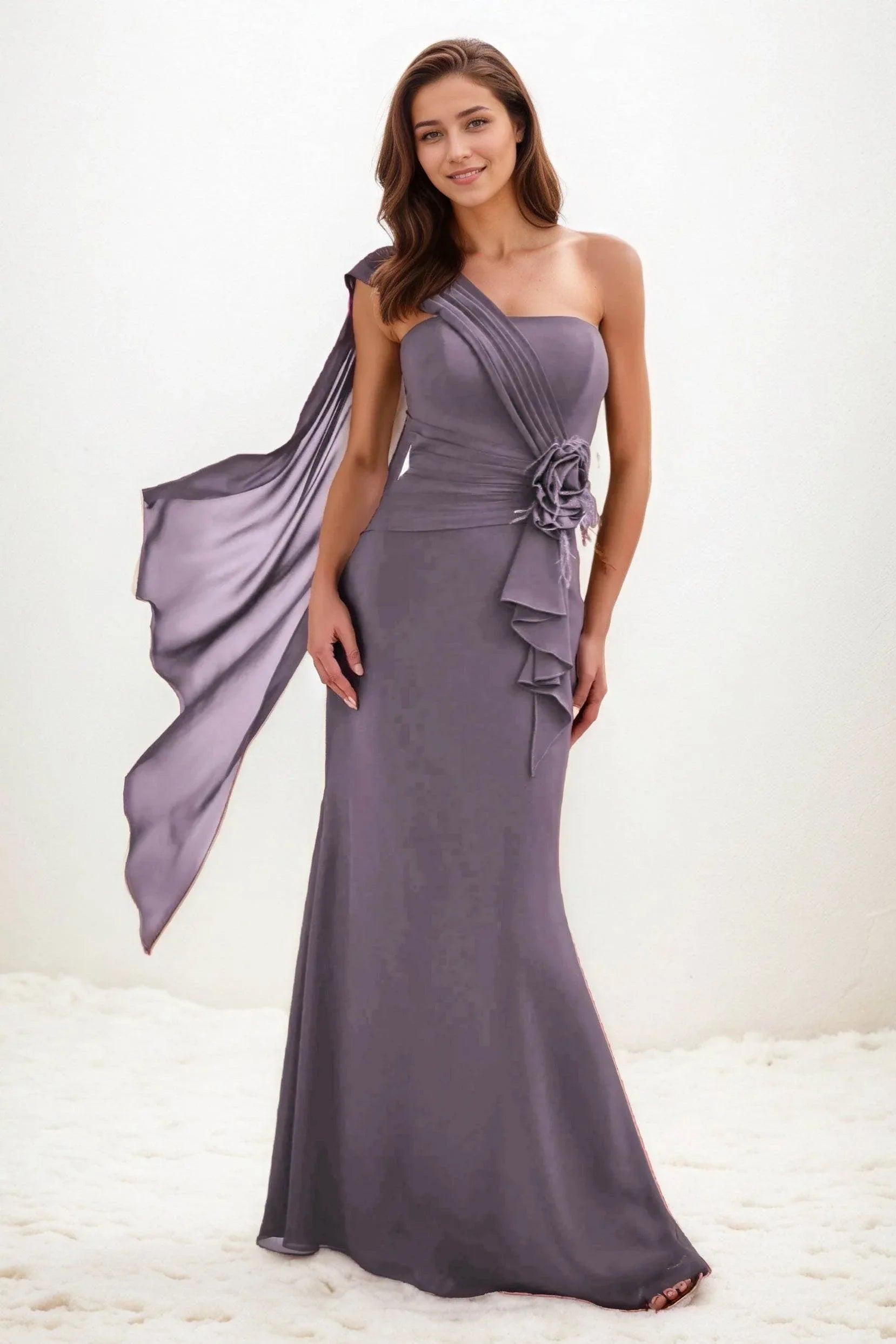 Trumpet-Mermaid Maxi Chiffon Wedding Guest Dress CG0289
