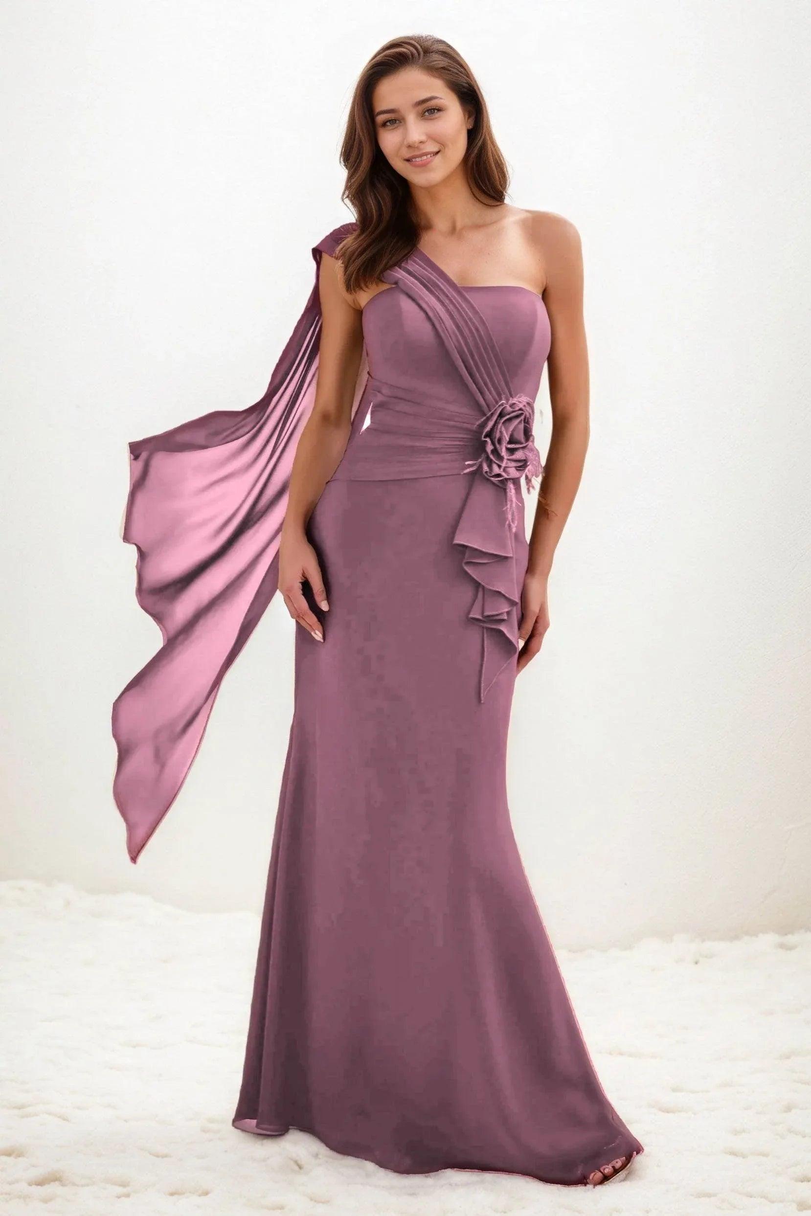 Trumpet-Mermaid Maxi Chiffon Wedding Guest Dress CG0289