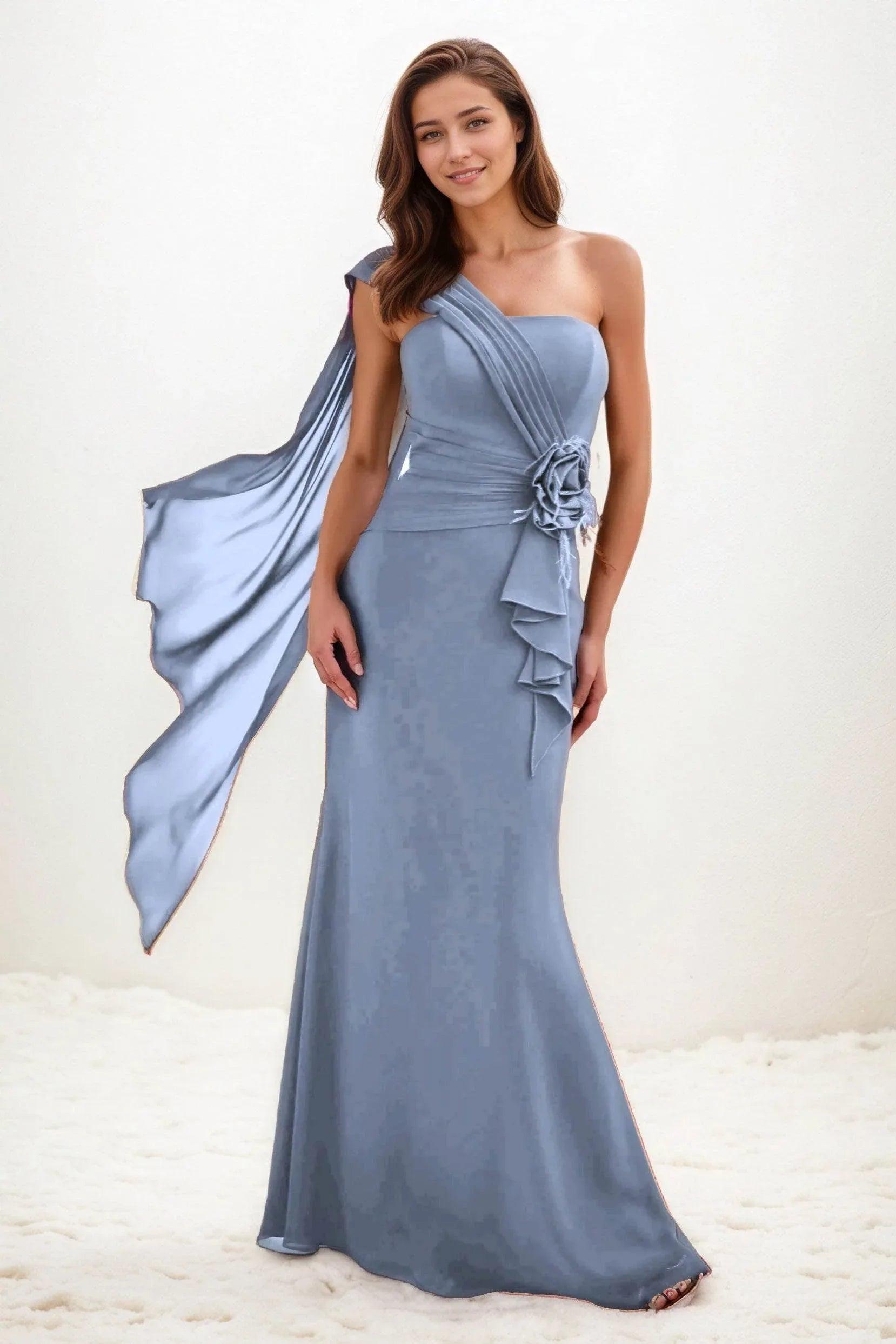 Trumpet-Mermaid Maxi Chiffon Wedding Guest Dress CG0289