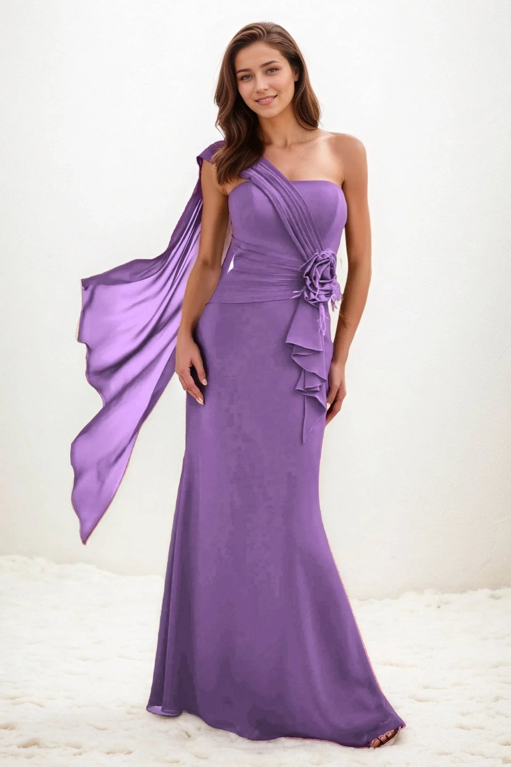 Trumpet-Mermaid Maxi Chiffon Wedding Guest Dress CG0289