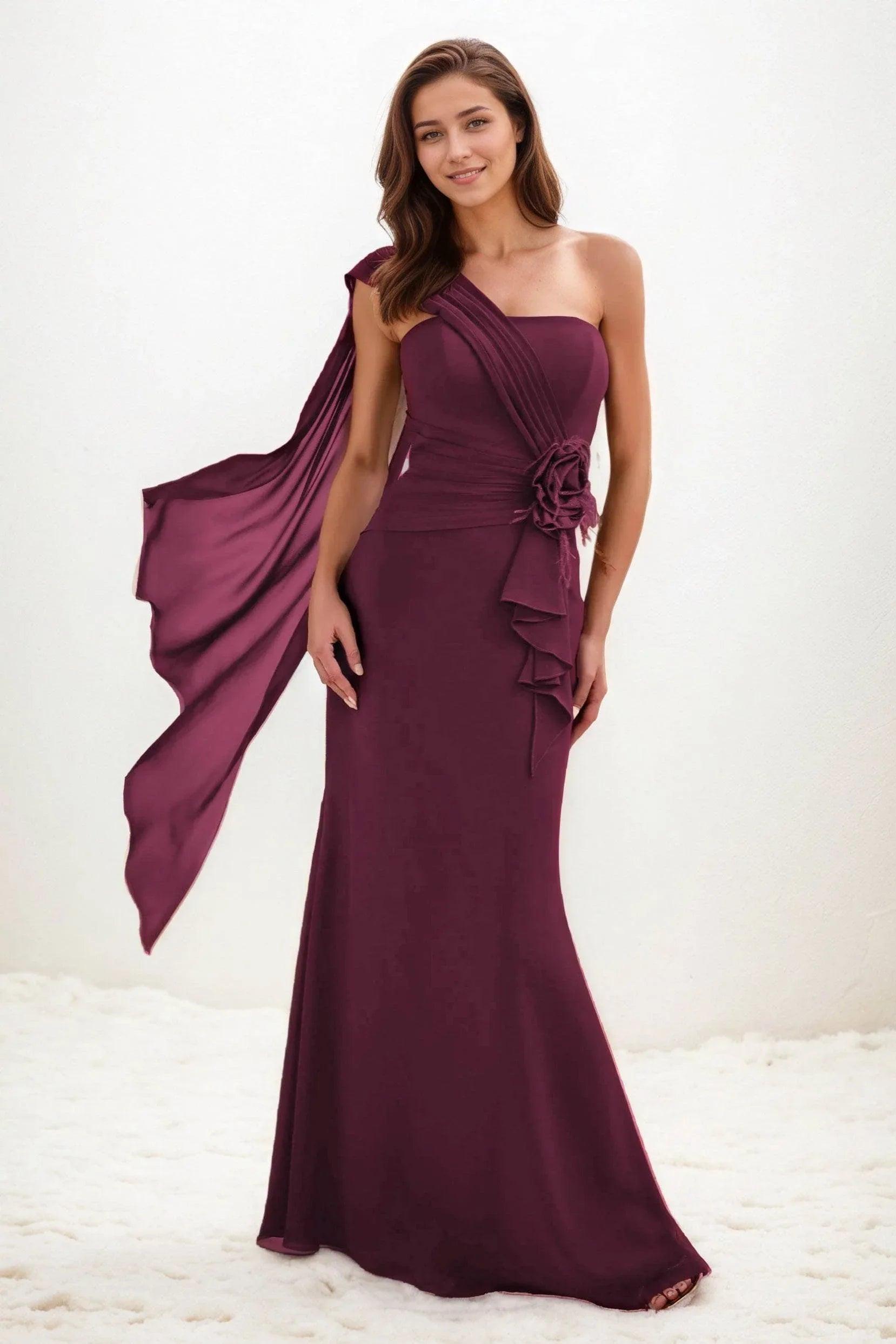 Trumpet-Mermaid Maxi Chiffon Wedding Guest Dress CG0289
