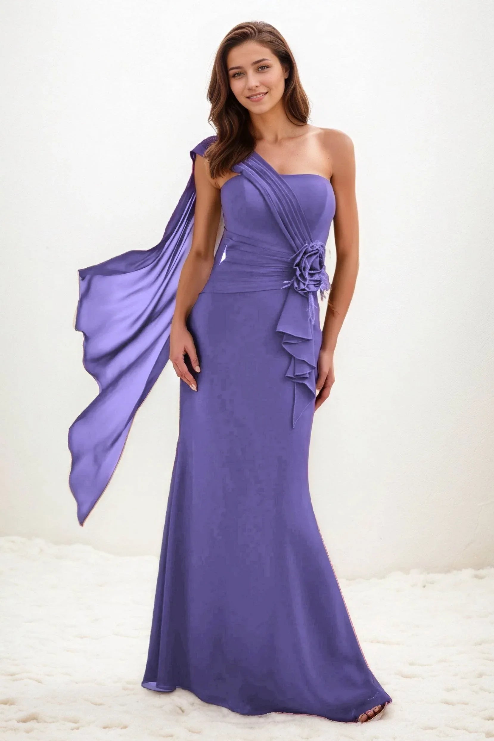 Trumpet-Mermaid Maxi Chiffon Wedding Guest Dress CG0289