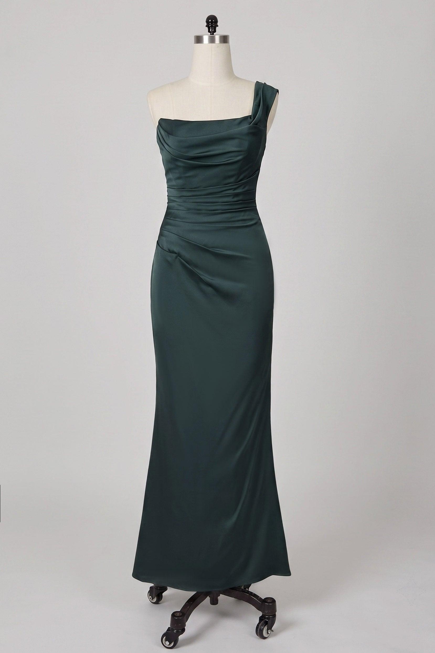 Sheath-Column Floor Length Acetate Satin Bridesmaid Dress CG0302BM