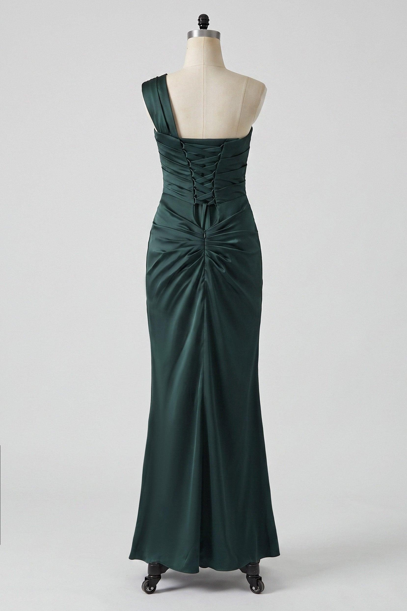 Sheath-Column Floor Length Acetate Satin Wedding Guest Dress CG0302
