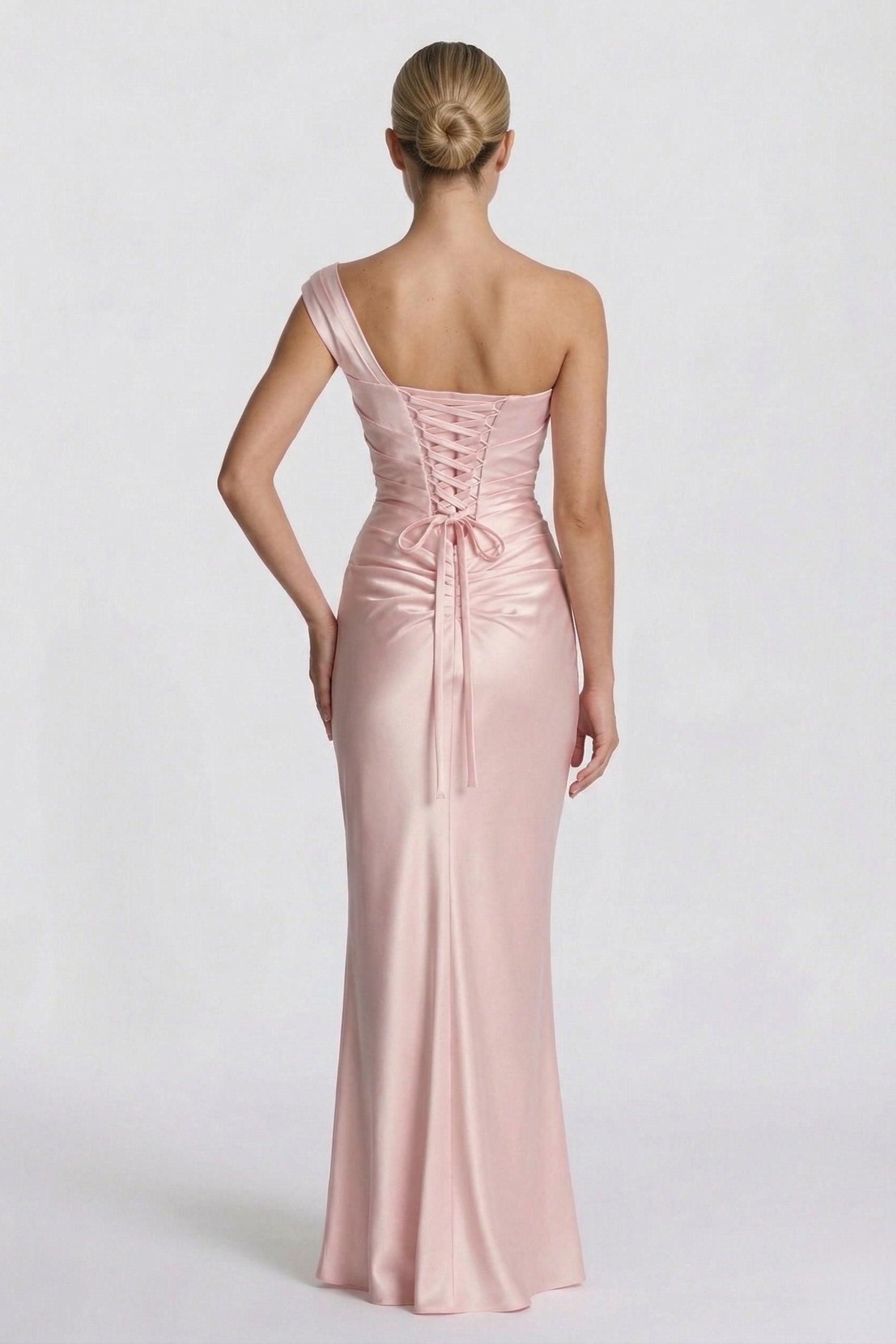 Sheath-Column Floor Length Acetate Satin Wedding Guest Dress CG0302