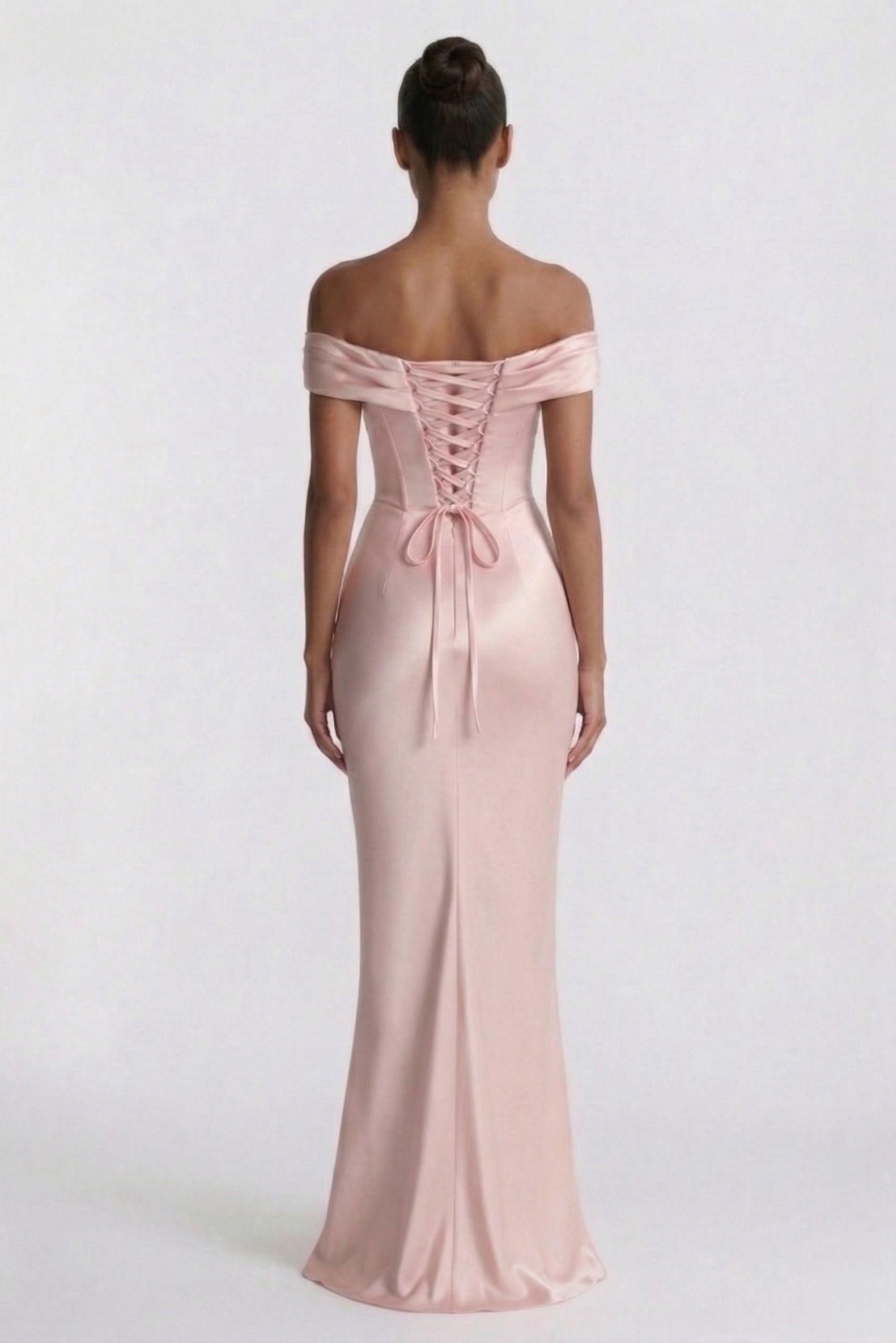 Sheath-Column Floor Length Acetate Satin Wedding Guest Dress CG0303