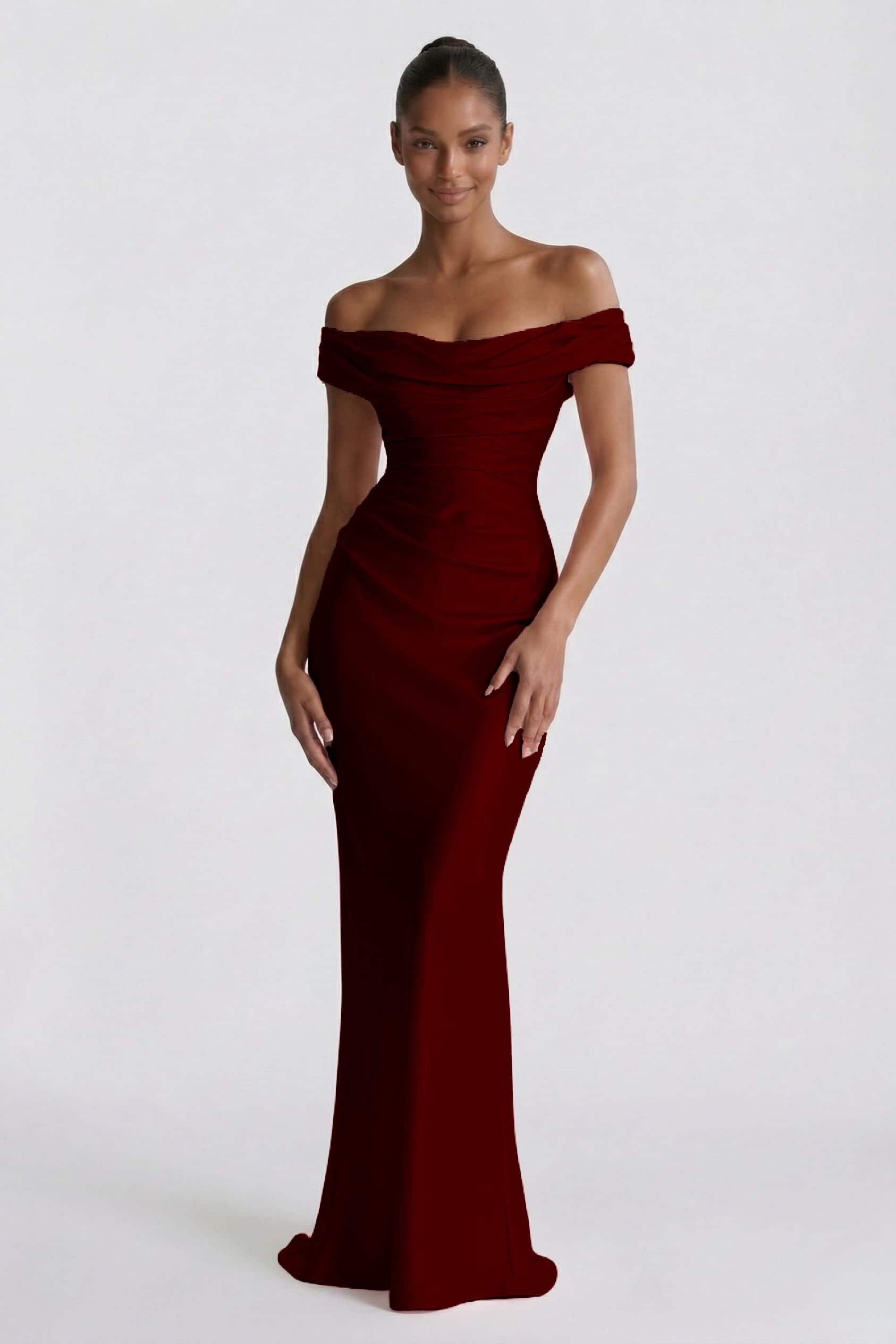 Sheath-Column Floor Length Acetate Satin Wedding Guest Dress CG0303