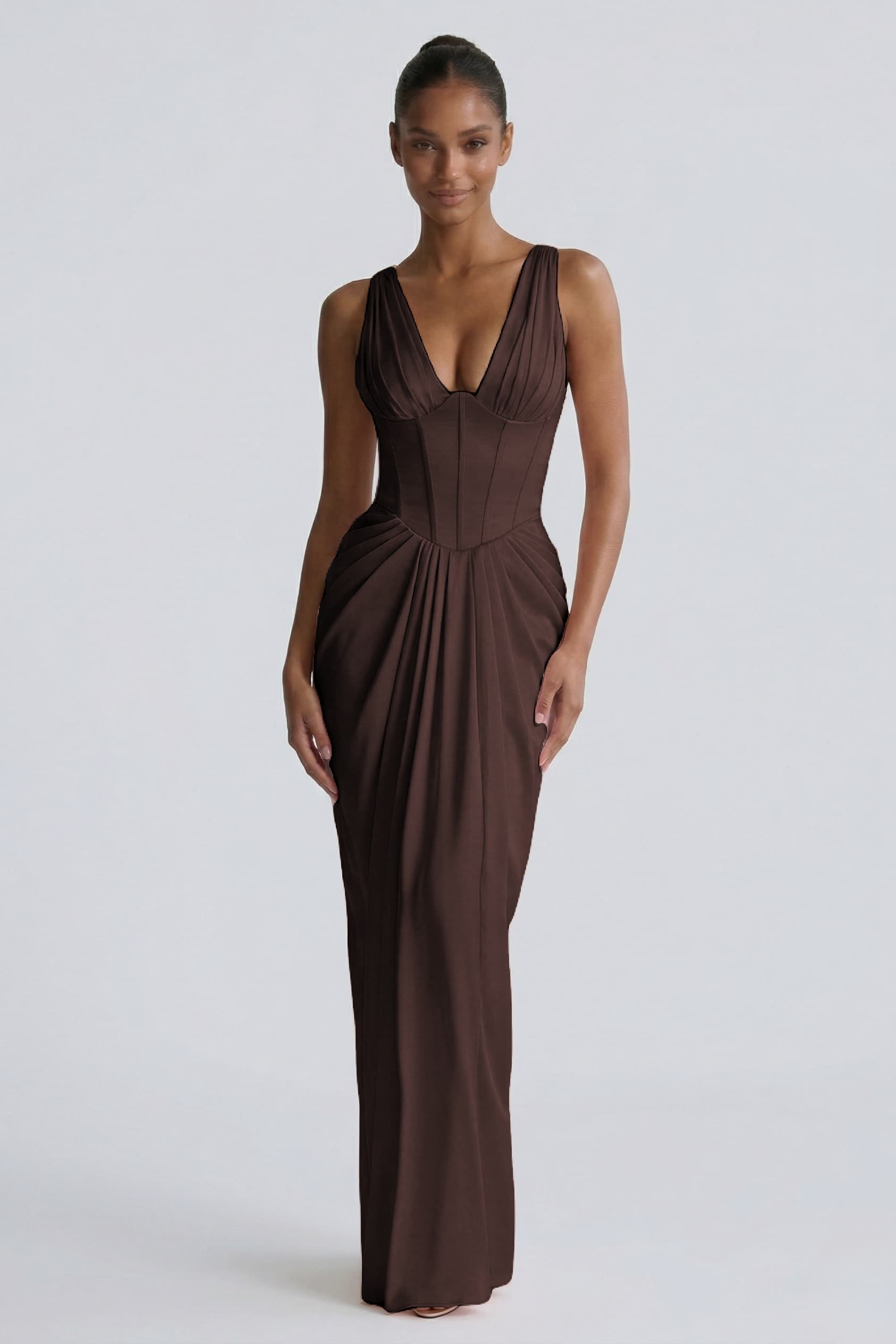 Sheath-Column Floor Length Acetate Satin Bridesmaid Dress CG0304BM