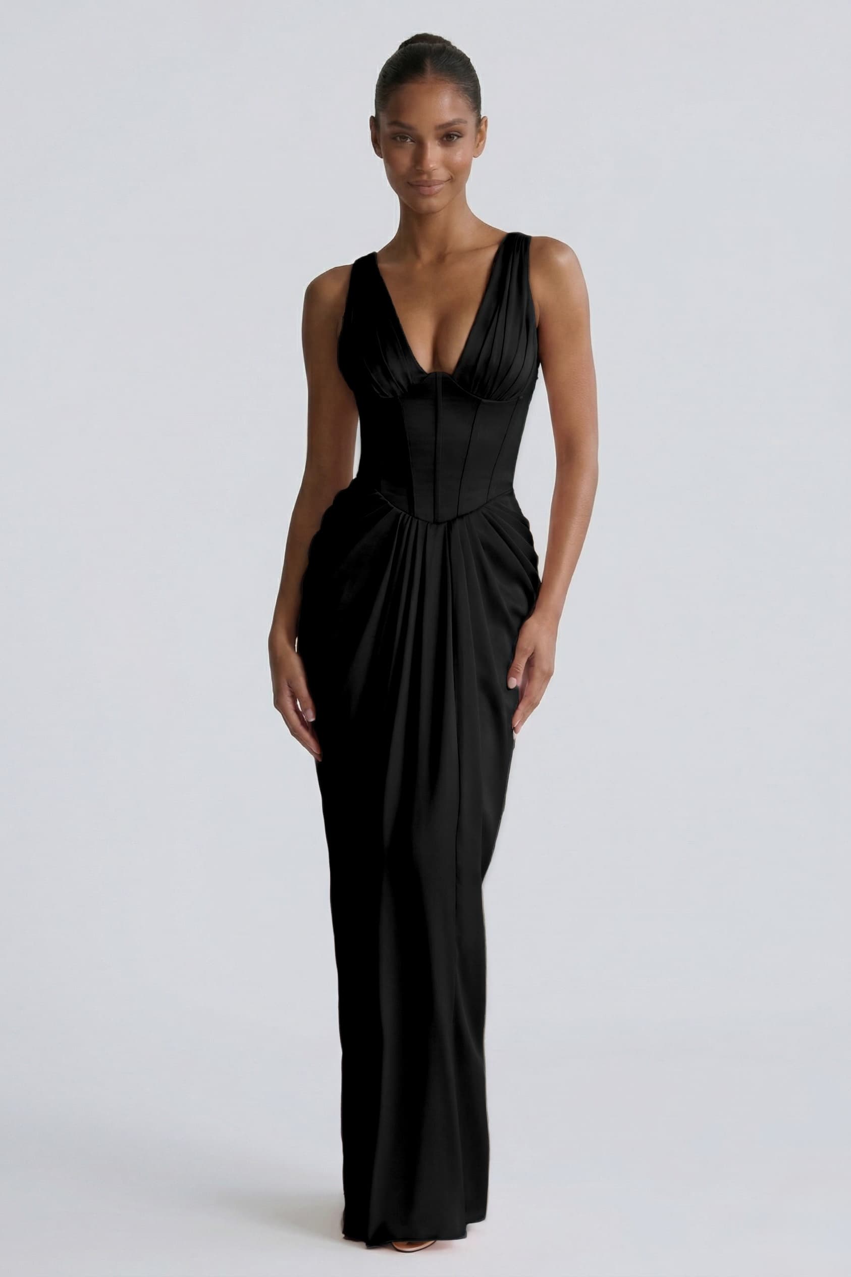 Sheath-Column Floor Length Acetate Satin Bridesmaid Dress CG0304BM