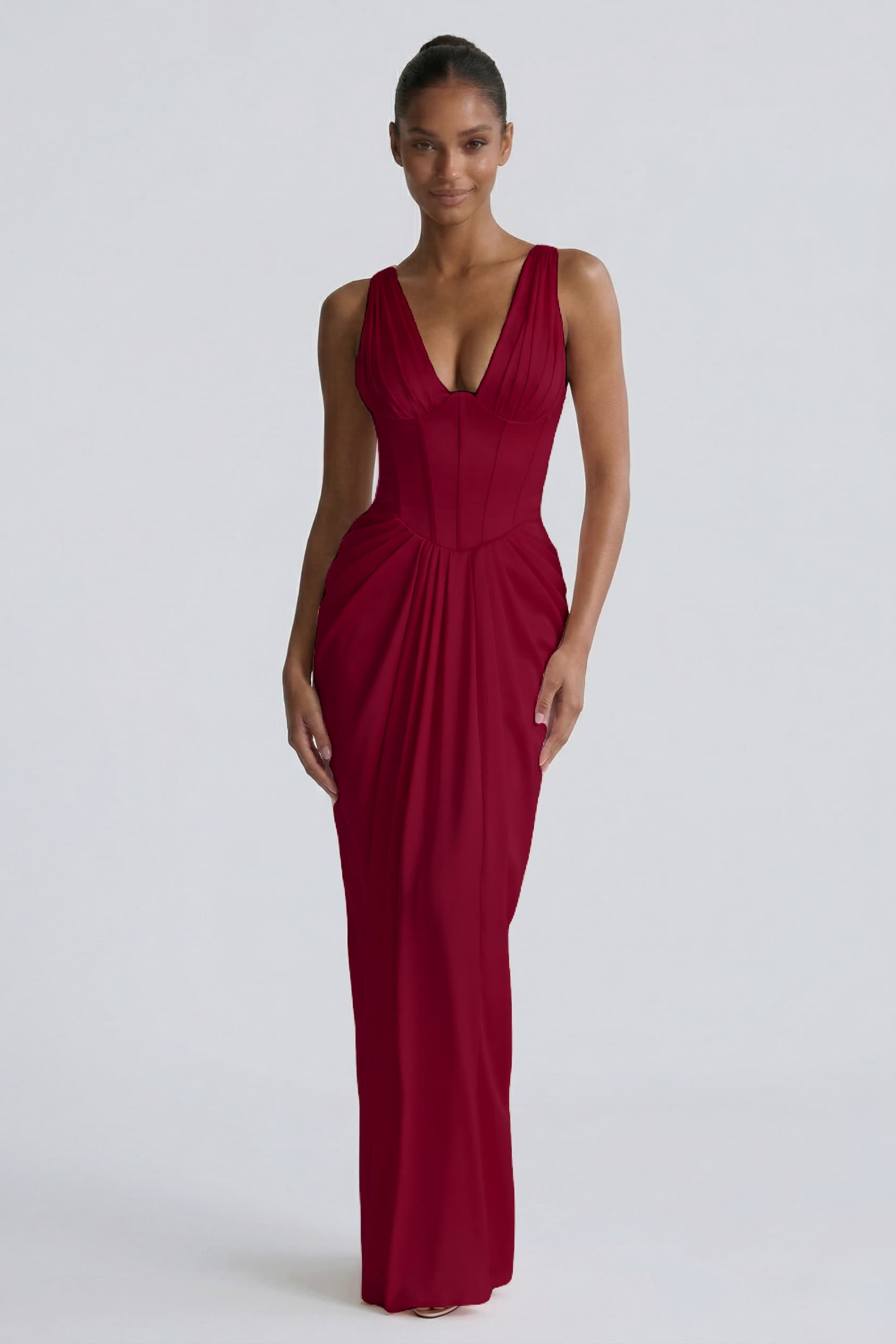 Sheath-Column Floor Length Acetate Satin Bridesmaid Dress CG0304BM