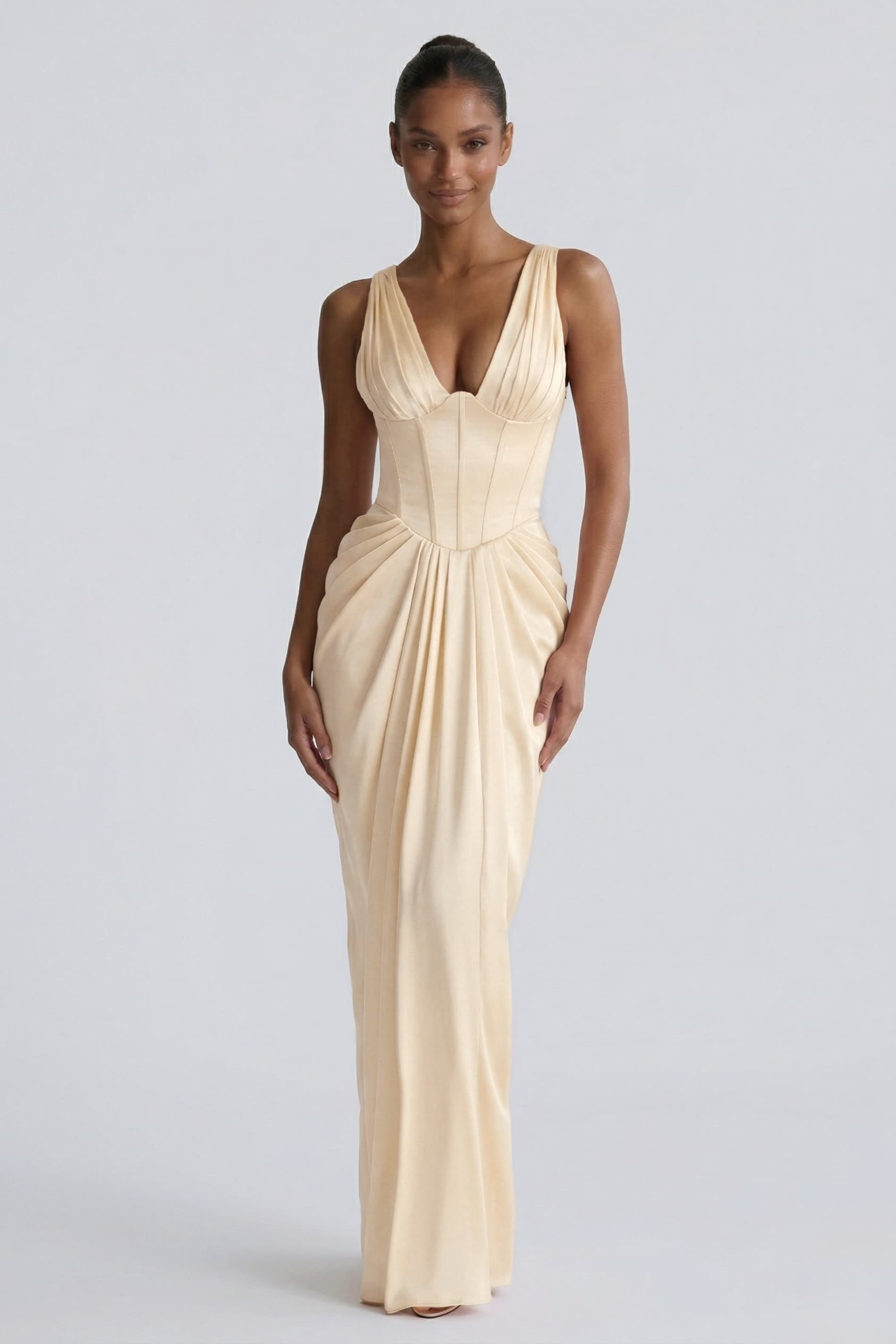 Sheath-Column Floor Length Acetate Satin Bridesmaid Dress CG0304BM