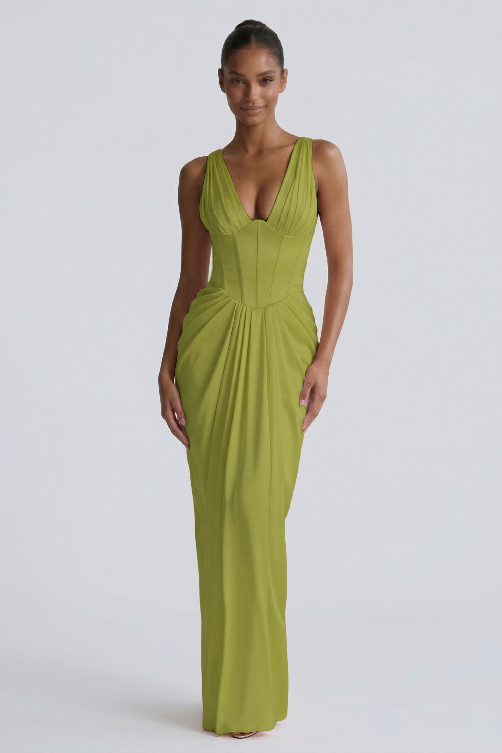 Sheath-Column Floor Length Acetate Satin Bridesmaid Dress CG0304BM