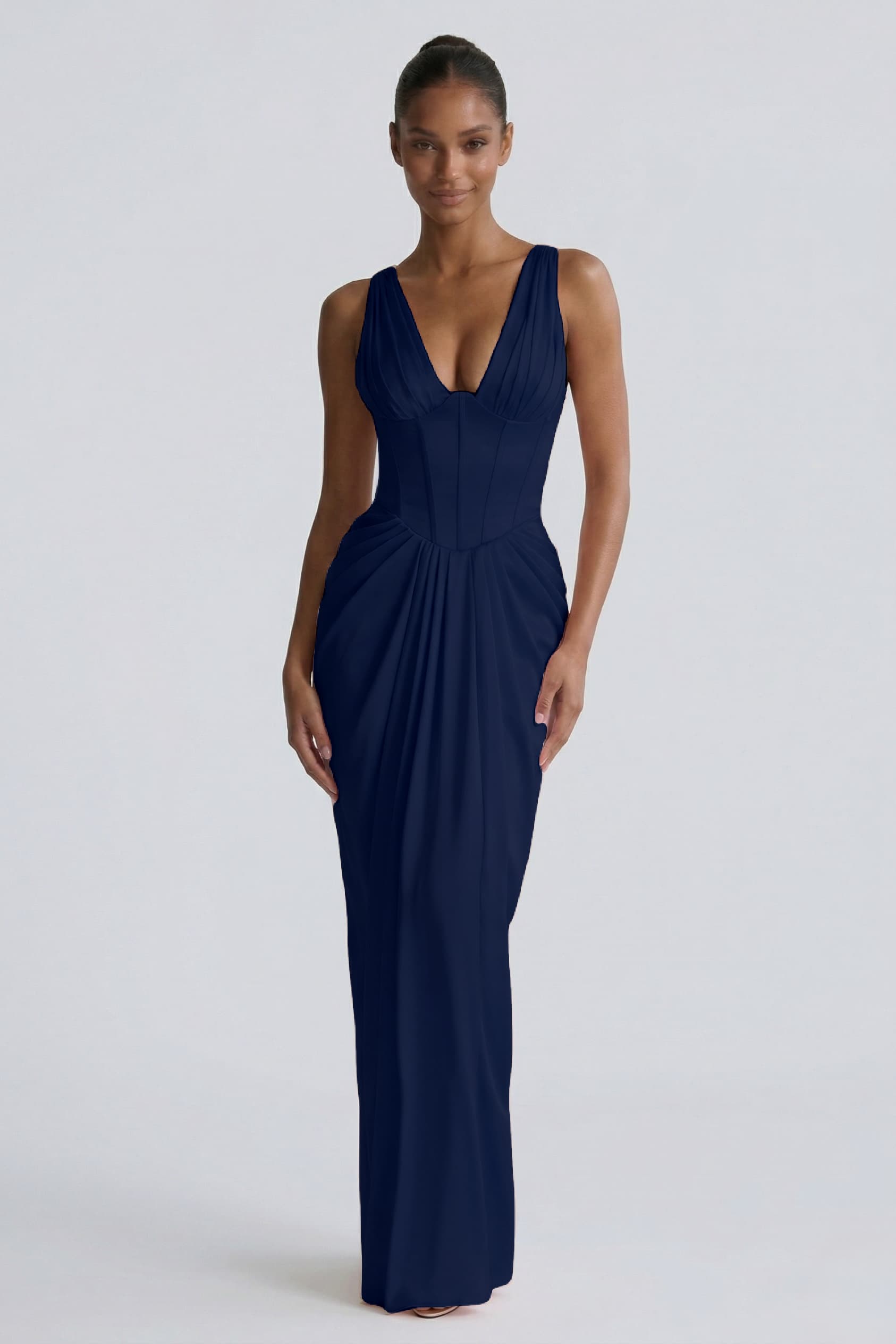 Sheath-Column Floor Length Acetate Satin Wedding Guest Dress CG0304
