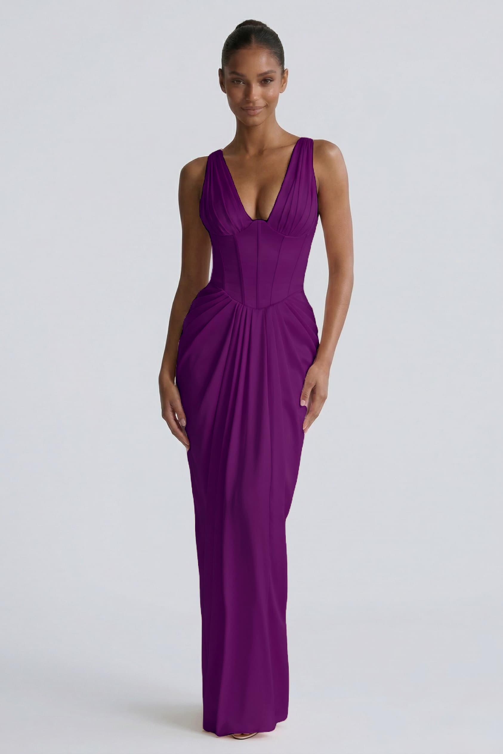 Sheath-Column Floor Length Acetate Satin Bridesmaid Dress CG0304BM