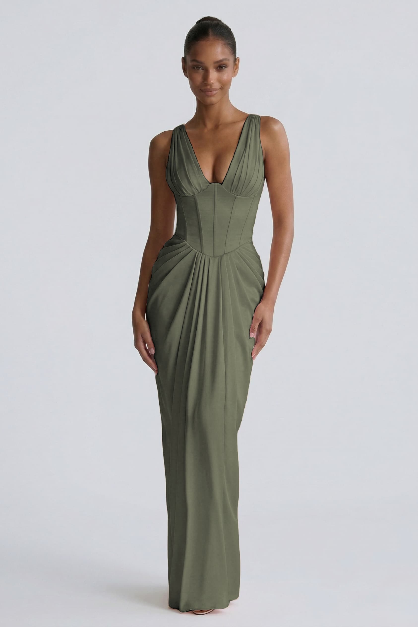 Sheath-Column Floor Length Acetate Satin Wedding Guest Dress CG0304