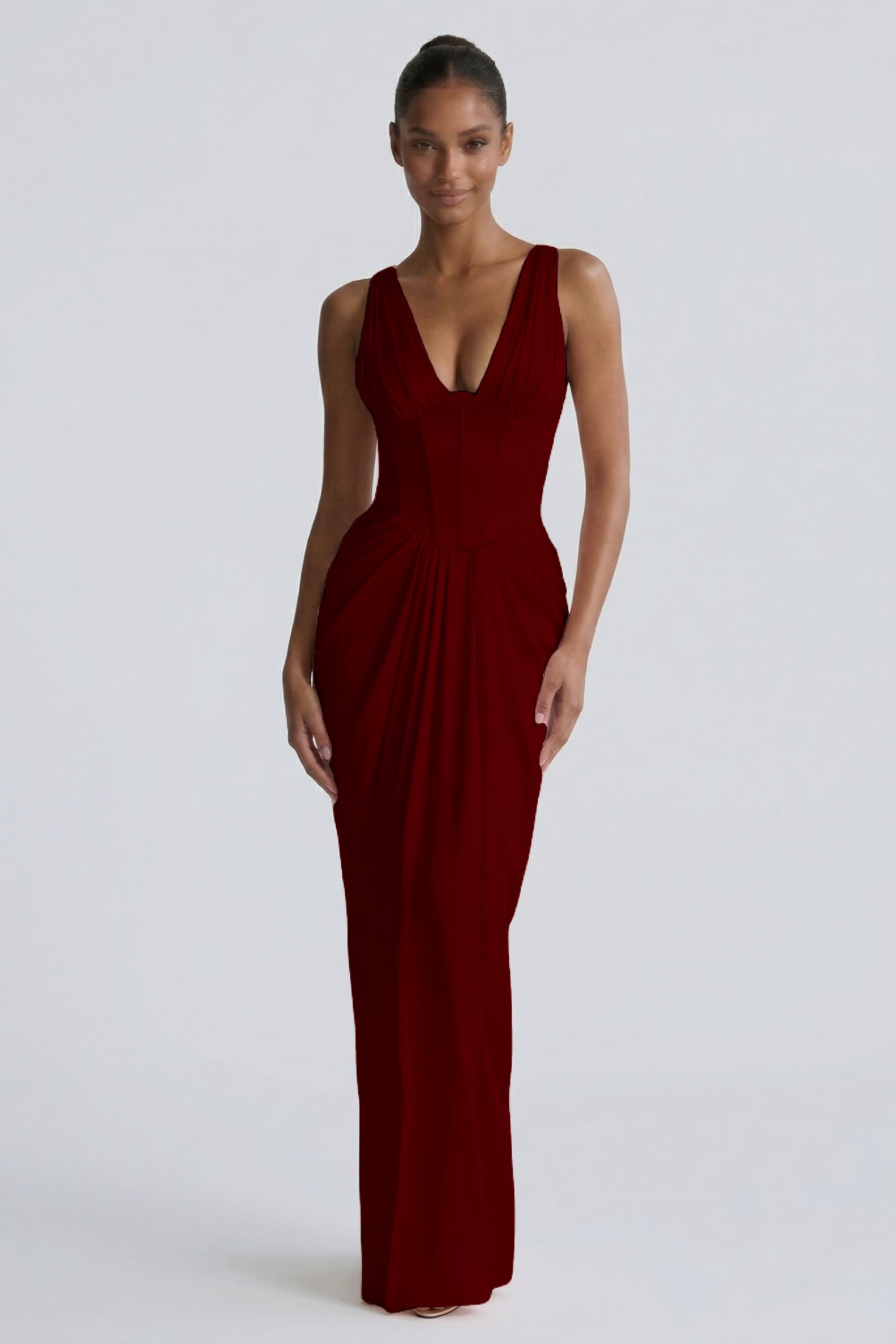 Sheath-Column Floor Length Acetate Satin Bridesmaid Dress CG0304BM