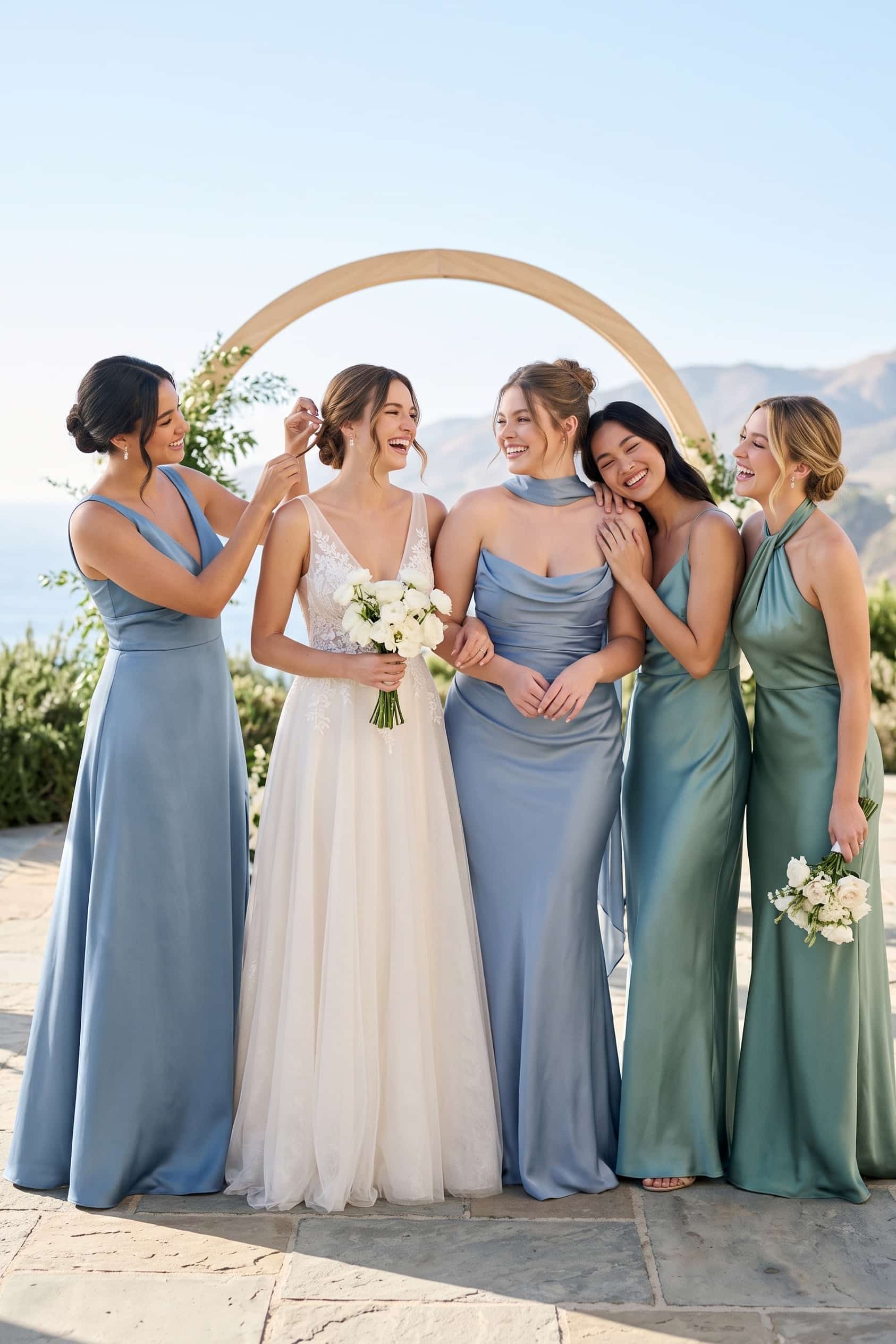 Sheath-Column Floor Length Acetate Satin Bridesmaid Dress CG0305BM