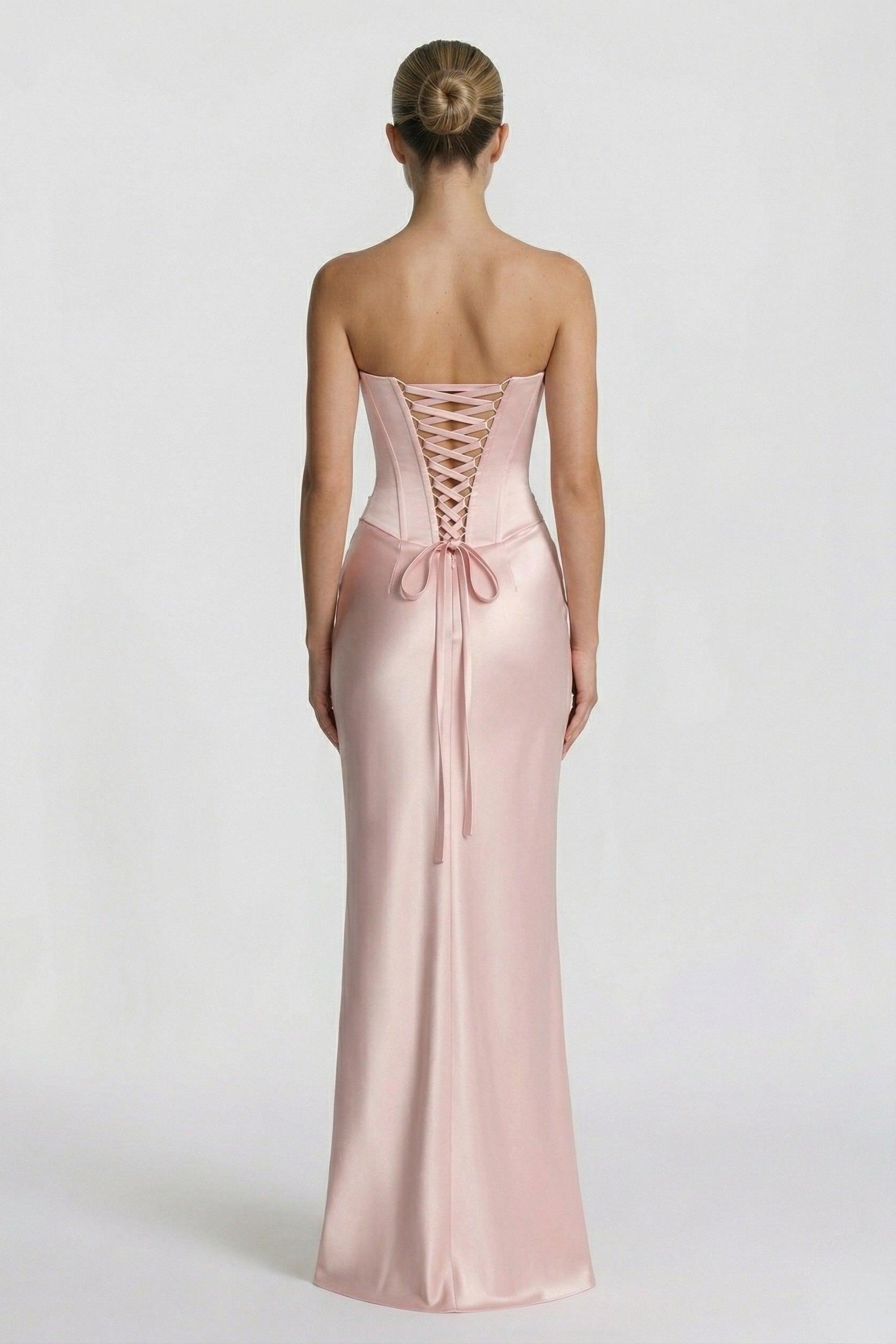 Sheath-Column Floor Length Acetate Satin Wedding Guest Dress CG0306