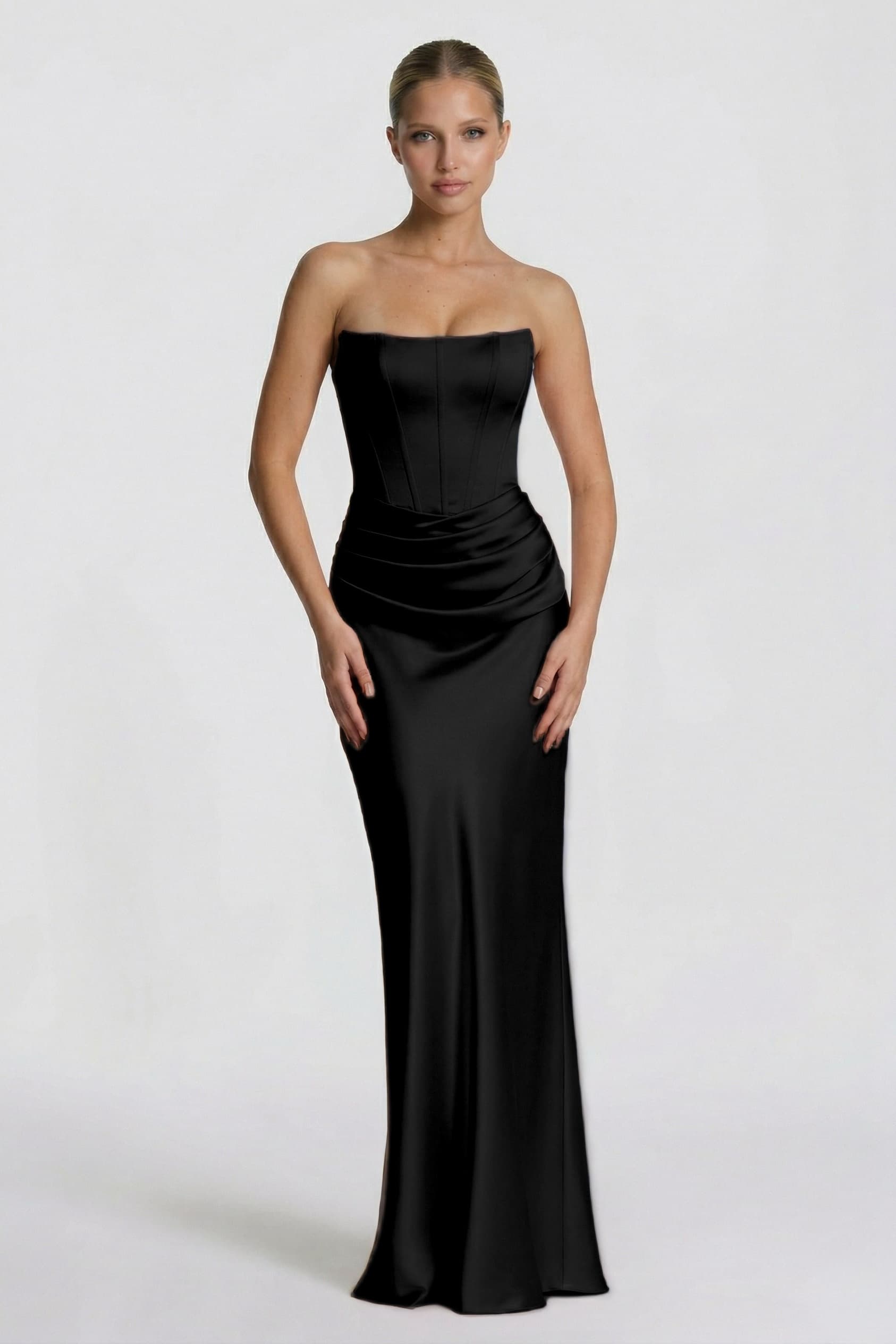 Sheath-Column Floor Length Acetate Satin Bridesmaid Dress CG0306BM
