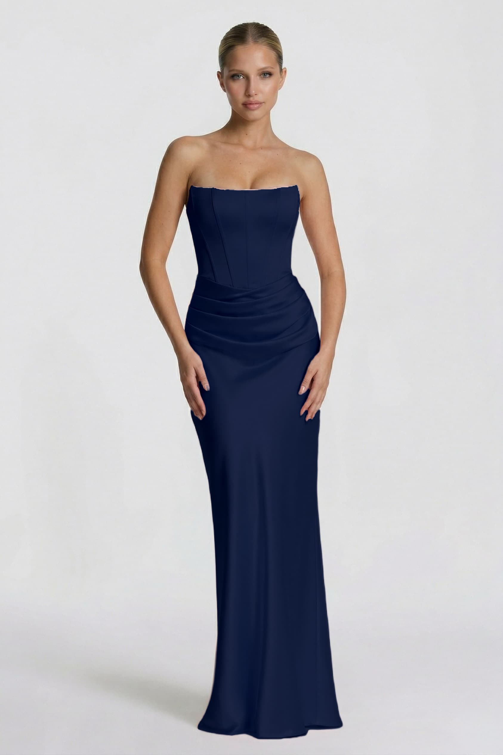 Sheath-Column Floor Length Acetate Satin Wedding Guest Dress CG0306