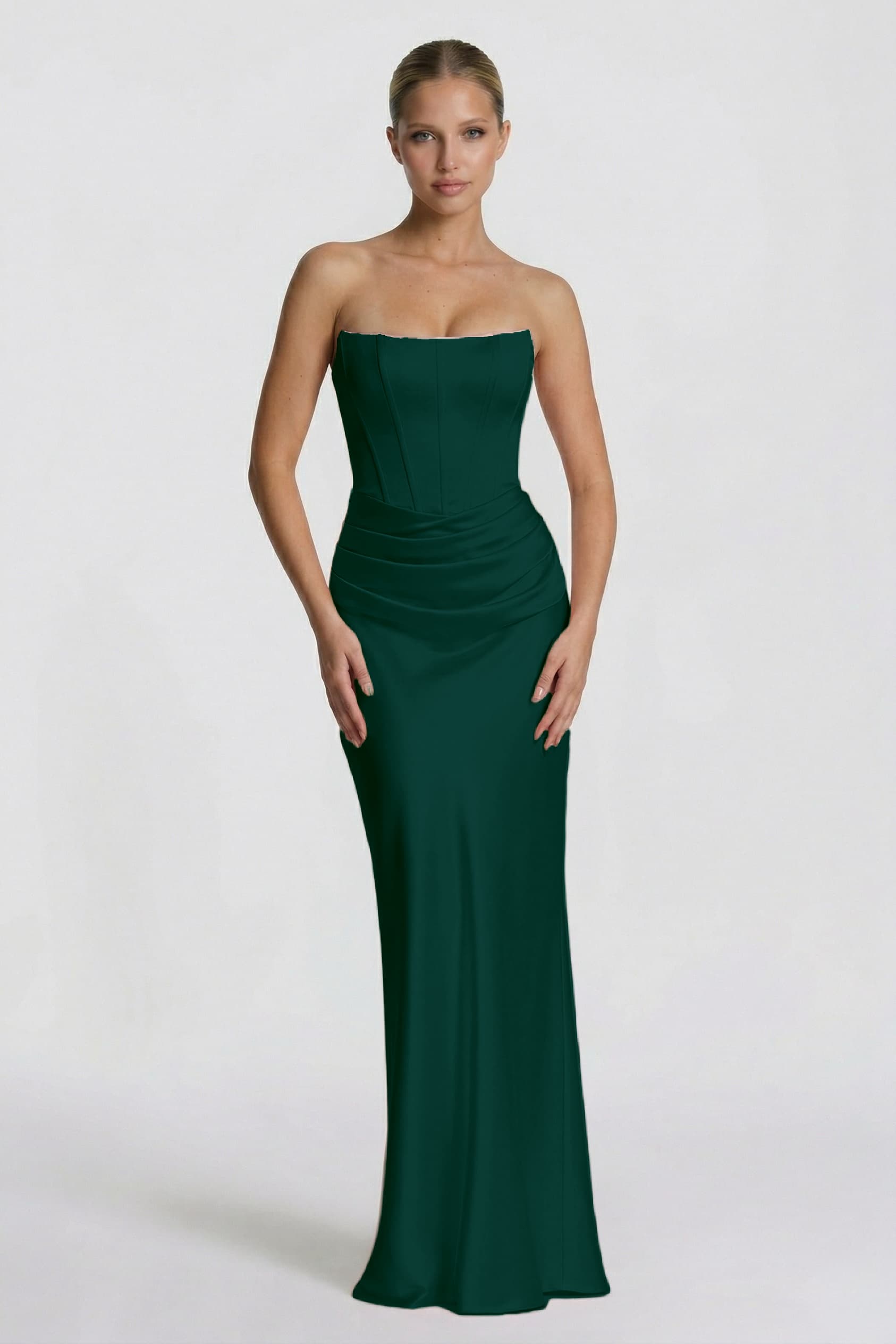 Sheath-Column Floor Length Acetate Satin Bridesmaid Dress CG0306BM