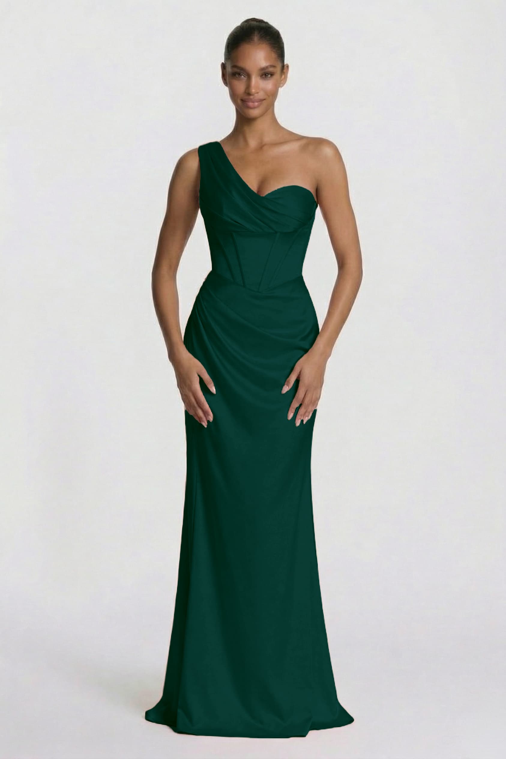 Sheath-Column Floor Length Acetate Satin Bridesmaid Dress CG0307BM