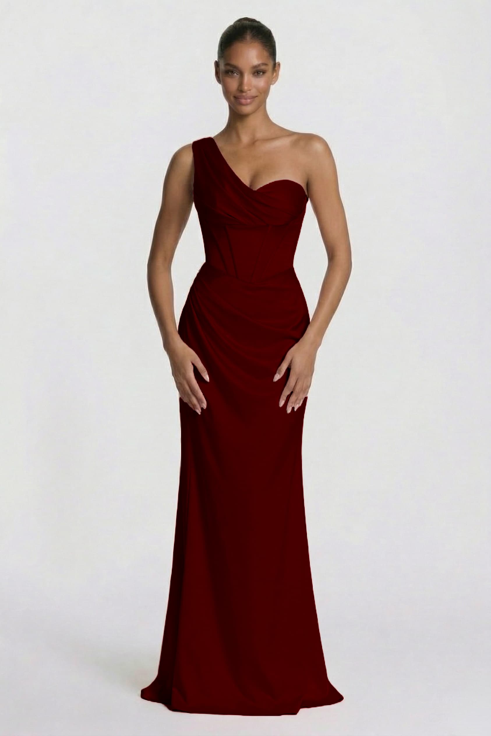 Sheath-Column Floor Length Acetate Satin Wedding Guest Dress CG0307
