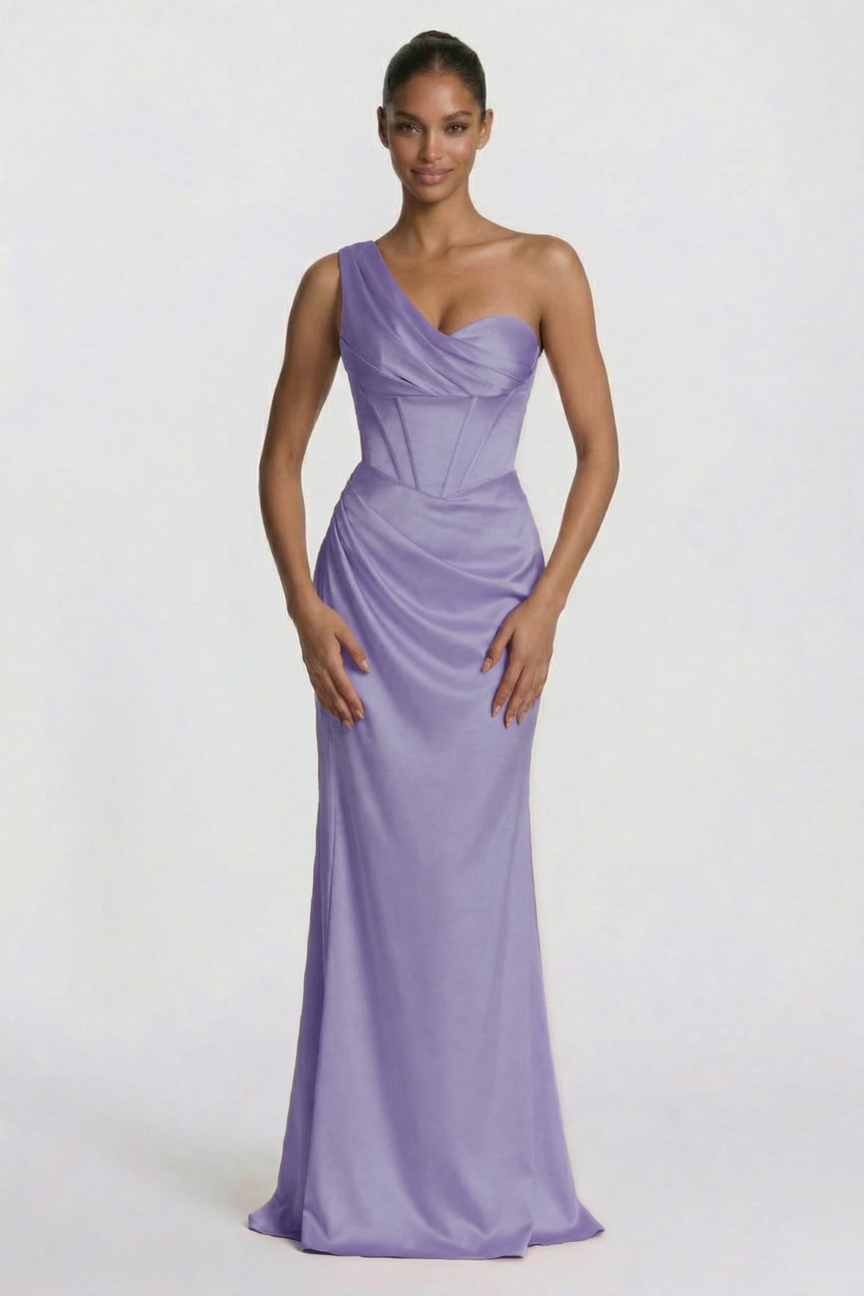 Sheath-Column Floor Length Acetate Satin Bridesmaid Dress CG0307BM