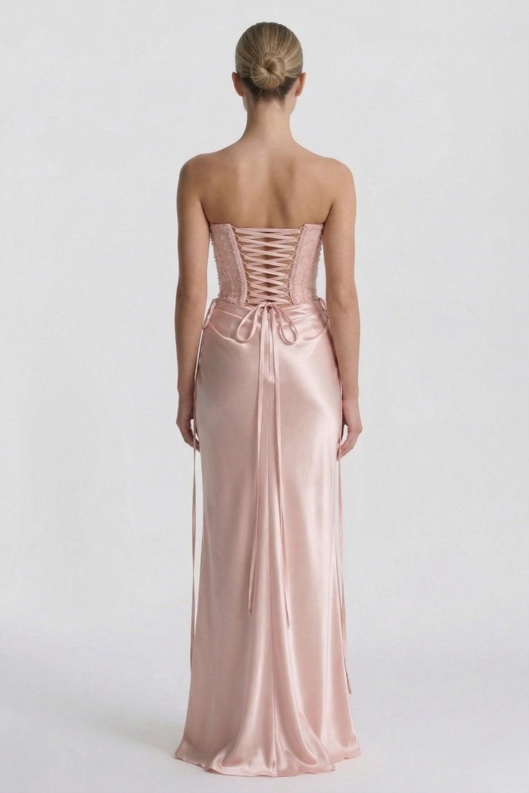 Sheath-Column Floor Length Acetate Satin Bridesmaid Dress CG0308BM