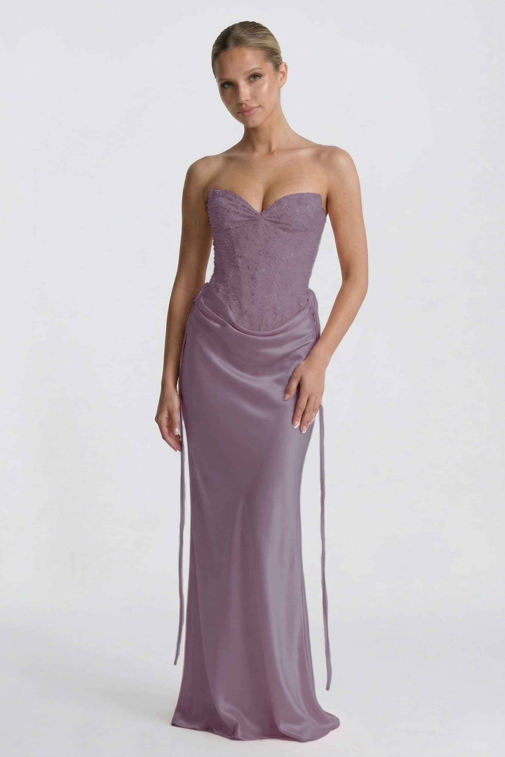 Sheath-Column Floor Length Acetate Satin Bridesmaid Dress CG0308BM