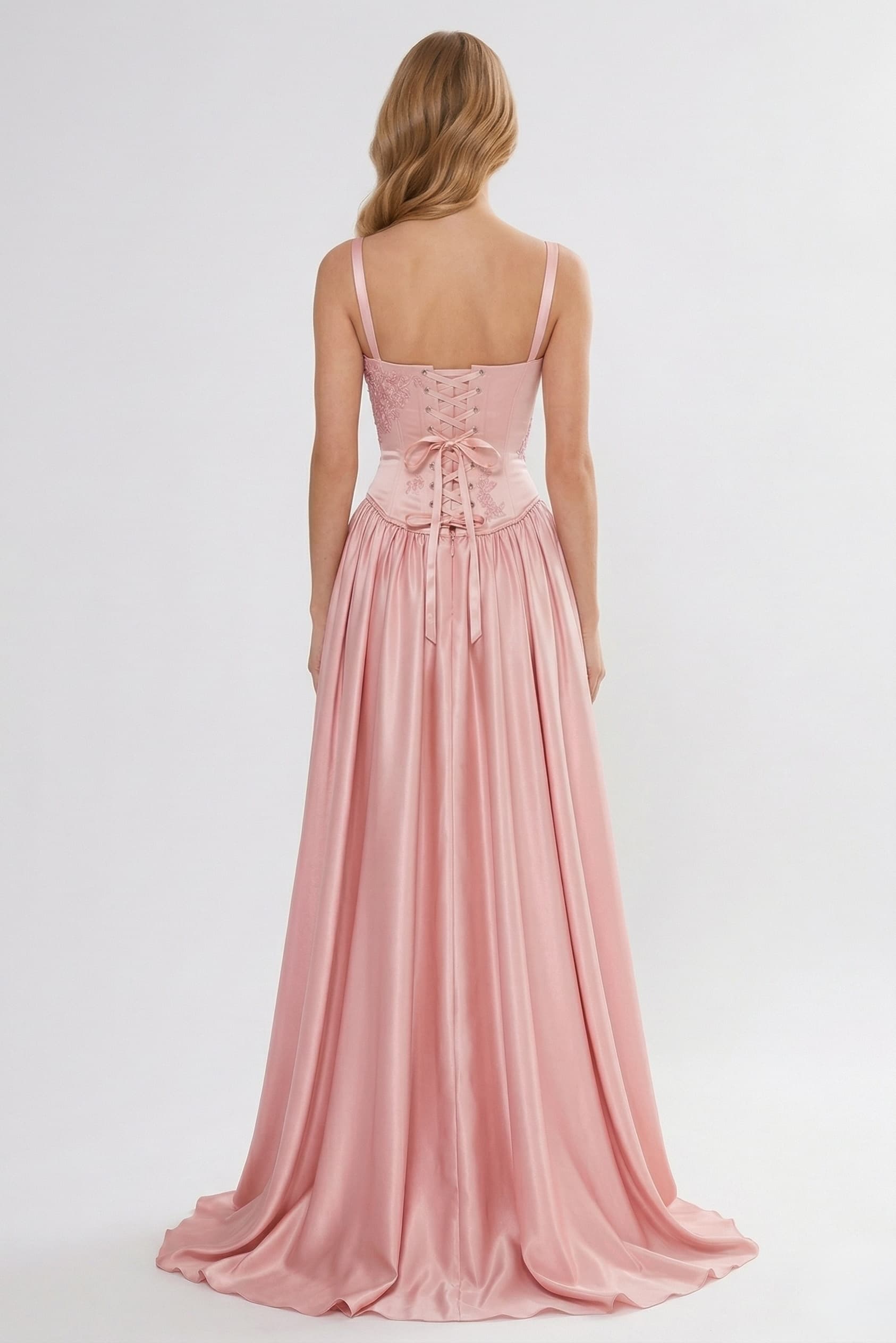 A-Line/Two-Piece Floor Length Soft Satin Wedding Guest Dress CG0310