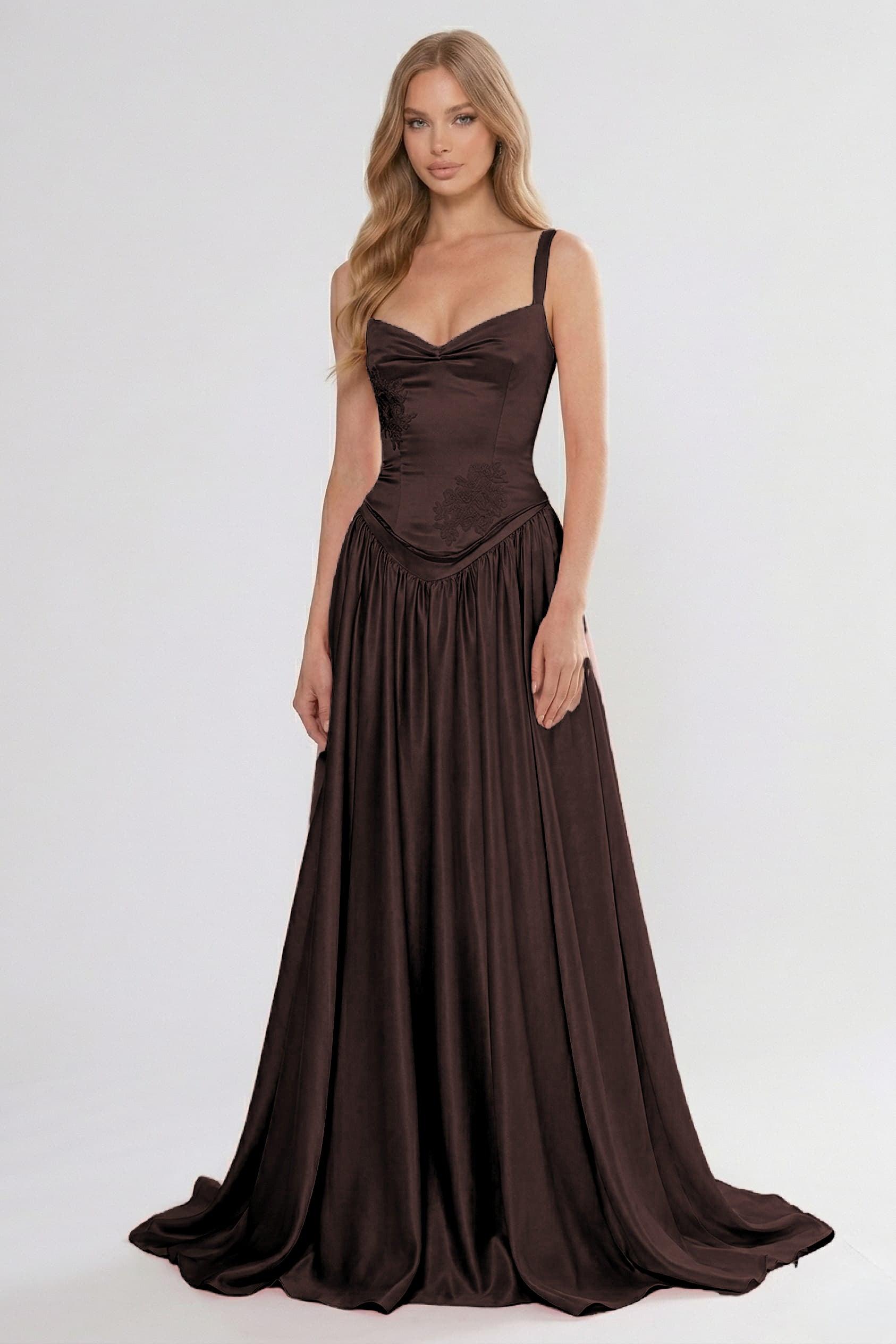 A-Line/Two-Piece Floor Length Soft Satin Bridesmaid Dress CG0310BM