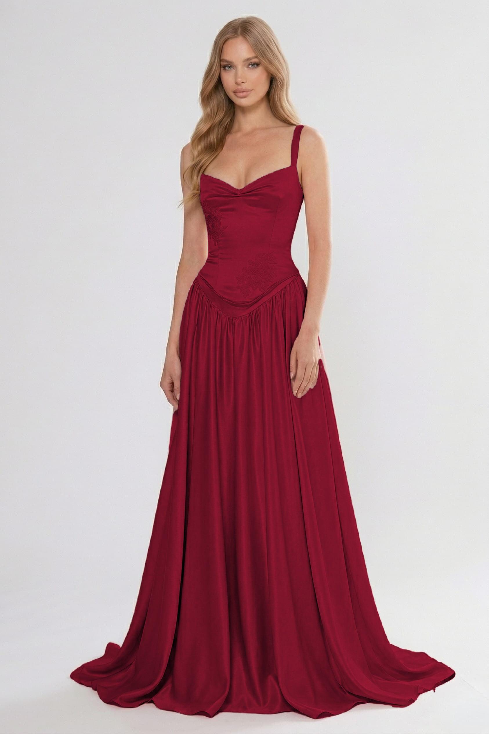A-Line/Two-Piece Floor Length Soft Satin Bridesmaid Dress CG0310BM