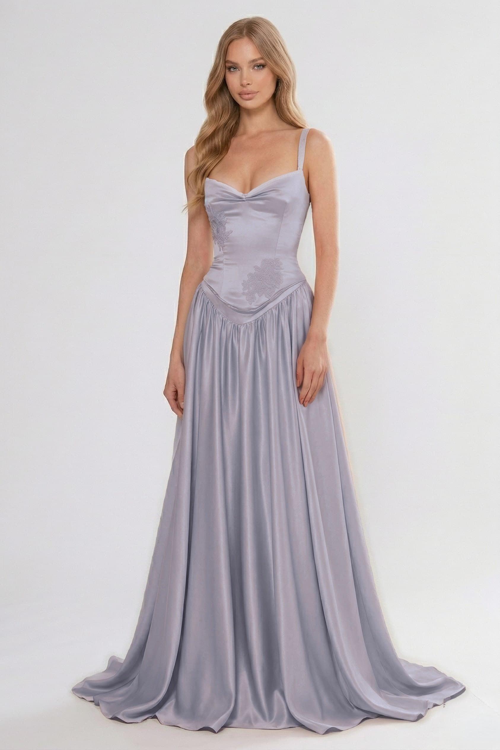 A-Line/Two-Piece Floor Length Soft Satin Bridesmaid Dress CG0310BM