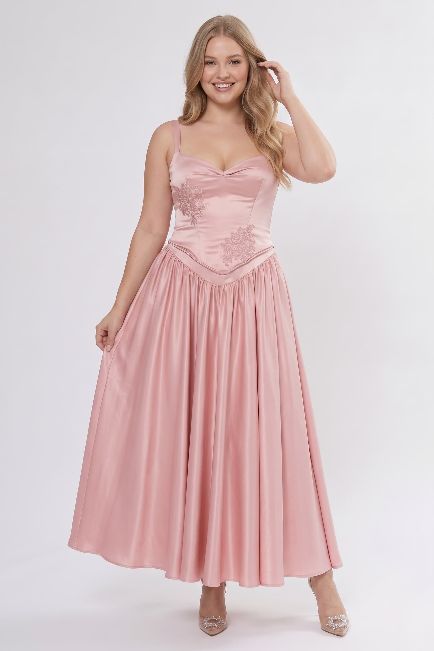 A-Line/Two-Piece Ankle Length Soft Satin Bridesmaid Dress CG0311BM