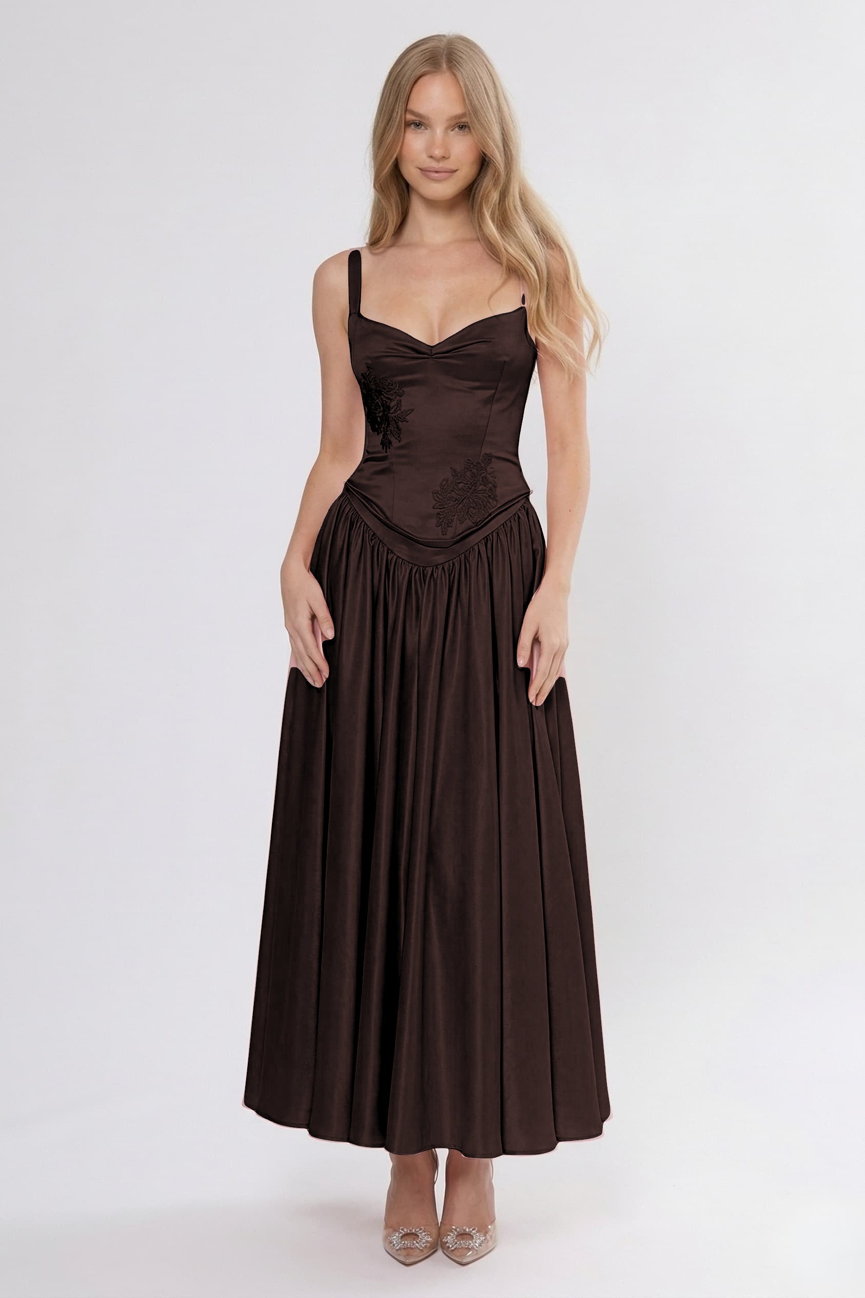 A-Line/Two-Piece Ankle Length Soft Satin Bridesmaid Dress CG0311BM
