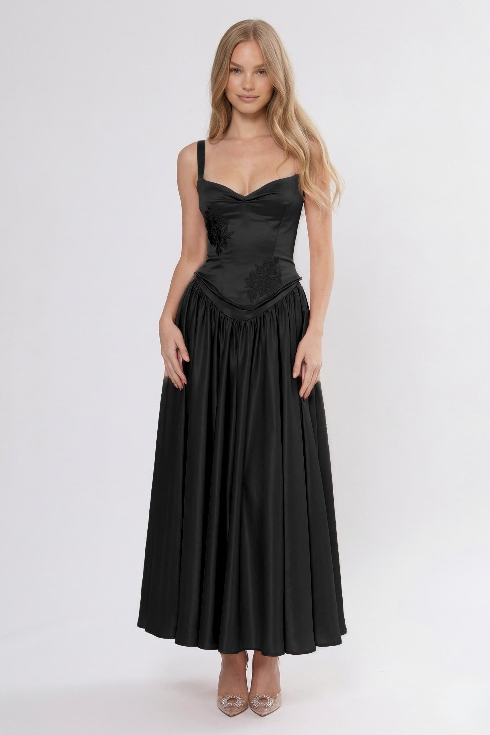 A-Line/Two-Piece Ankle Length Soft Satin Wedding Guest Dress CG0311