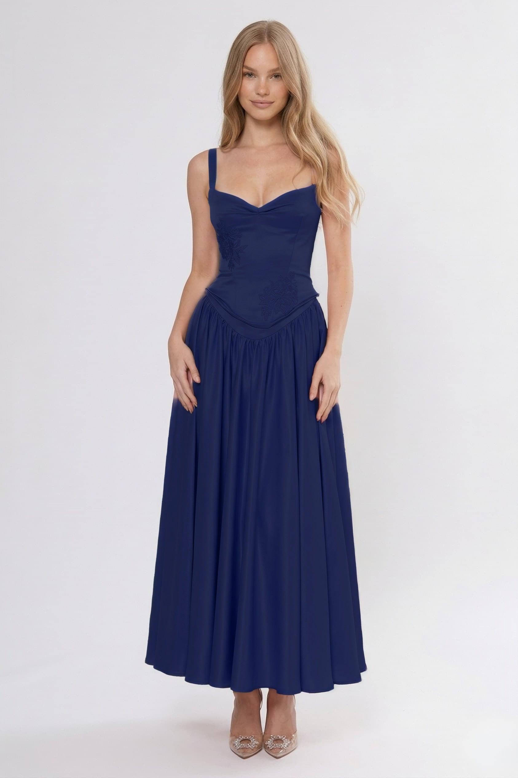 A-Line/Two-Piece Ankle Length Soft Satin Wedding Guest Dress CG0311