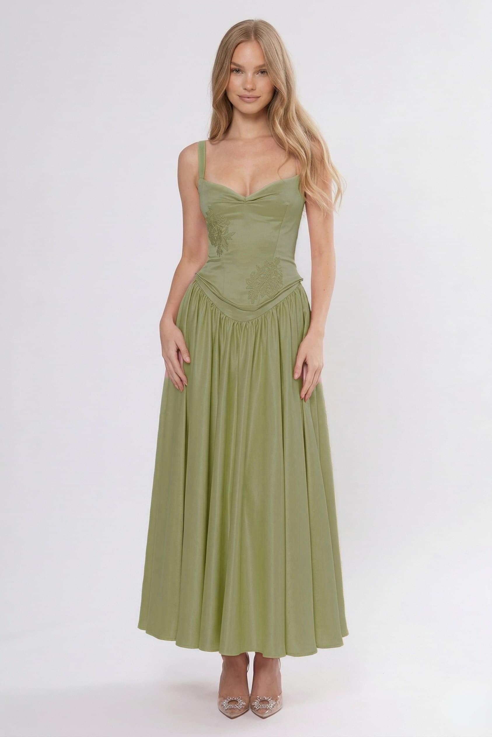 A-Line/Two-Piece Ankle Length Soft Satin Wedding Guest Dress CG0311