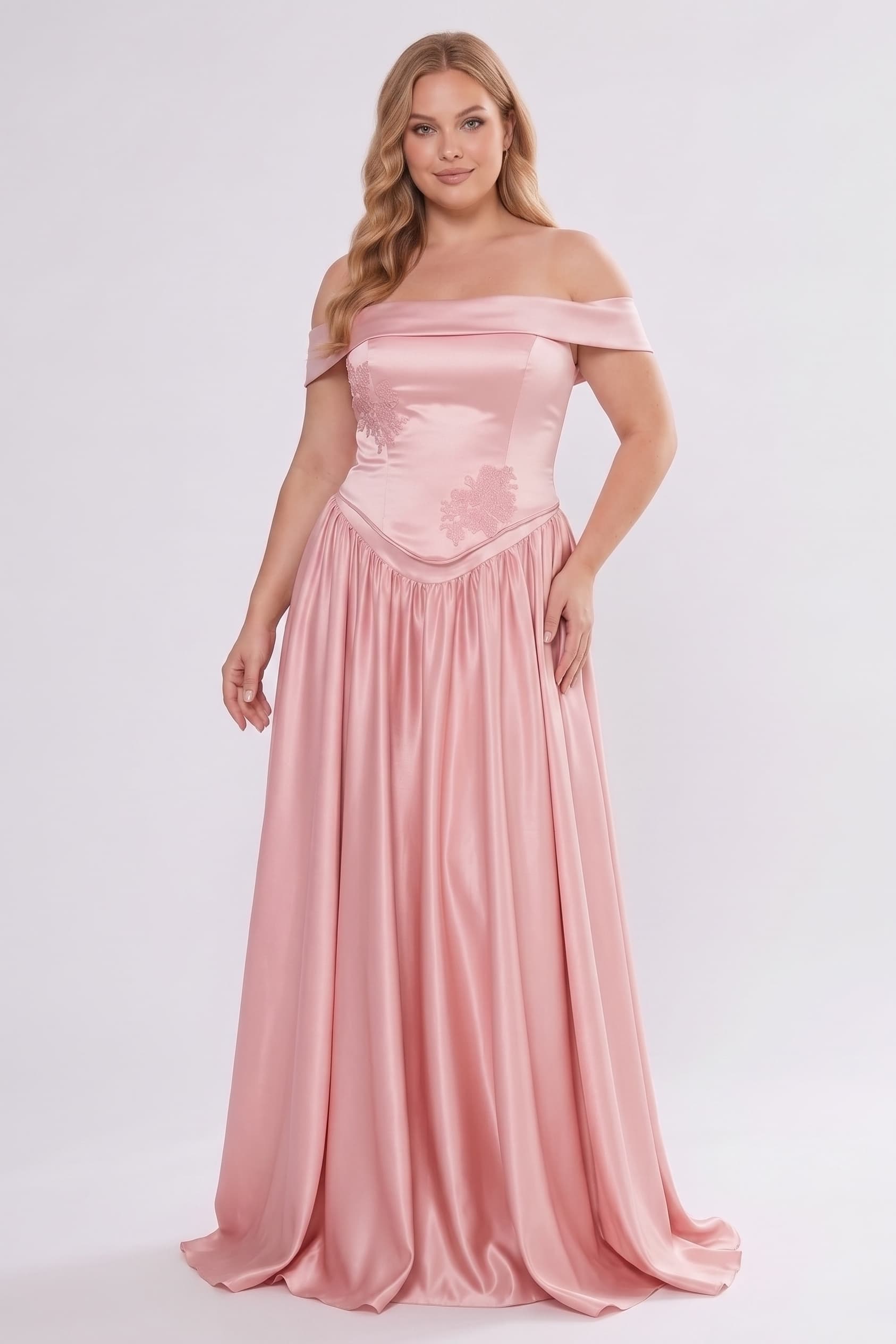 A-Line/Two-Piece Floor Length Soft Satin Bridesmaid Dress CG0312BM