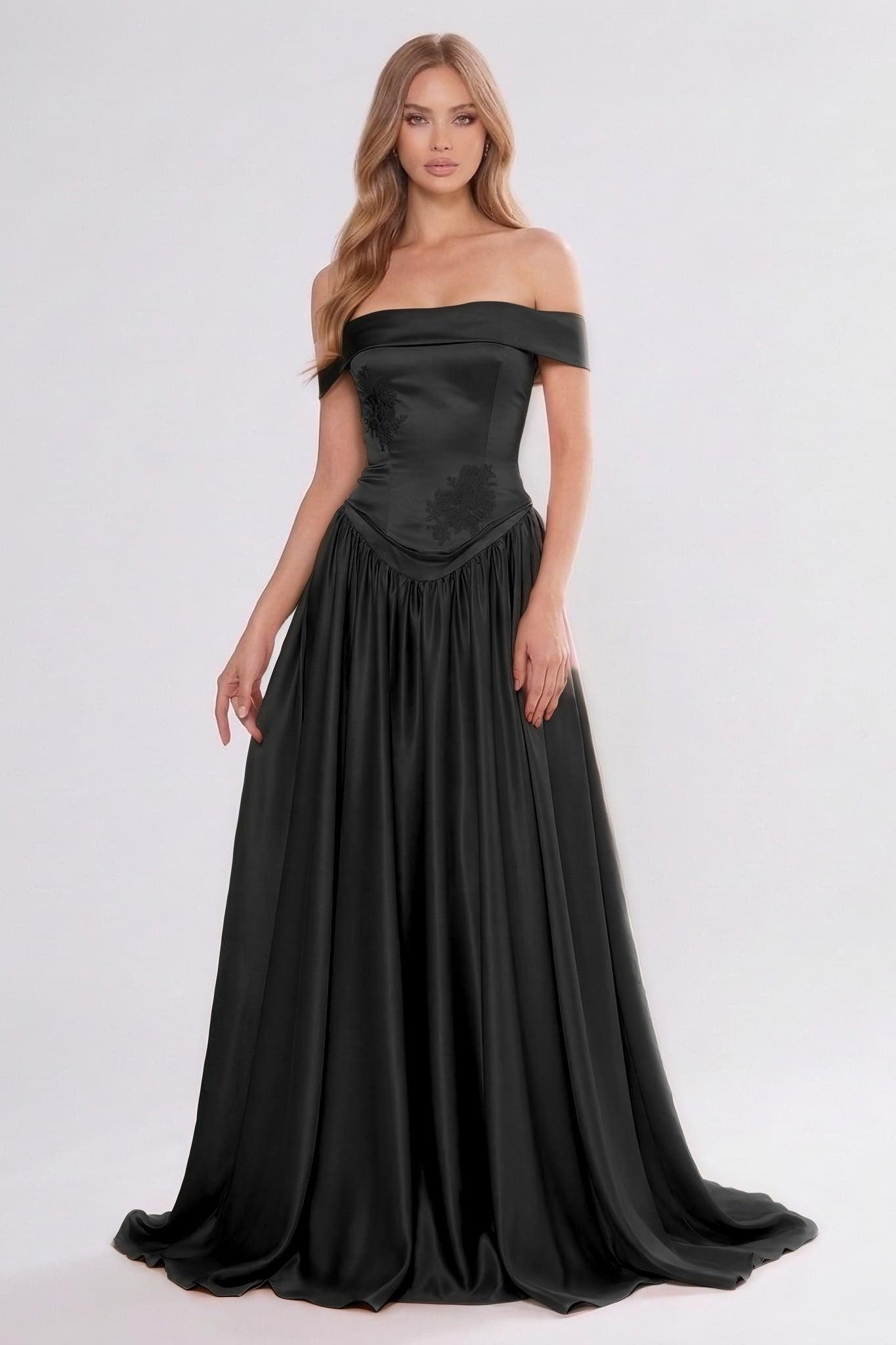 A-Line/Two-Piece Floor Length Soft Satin Wedding Guest Dress CG0312