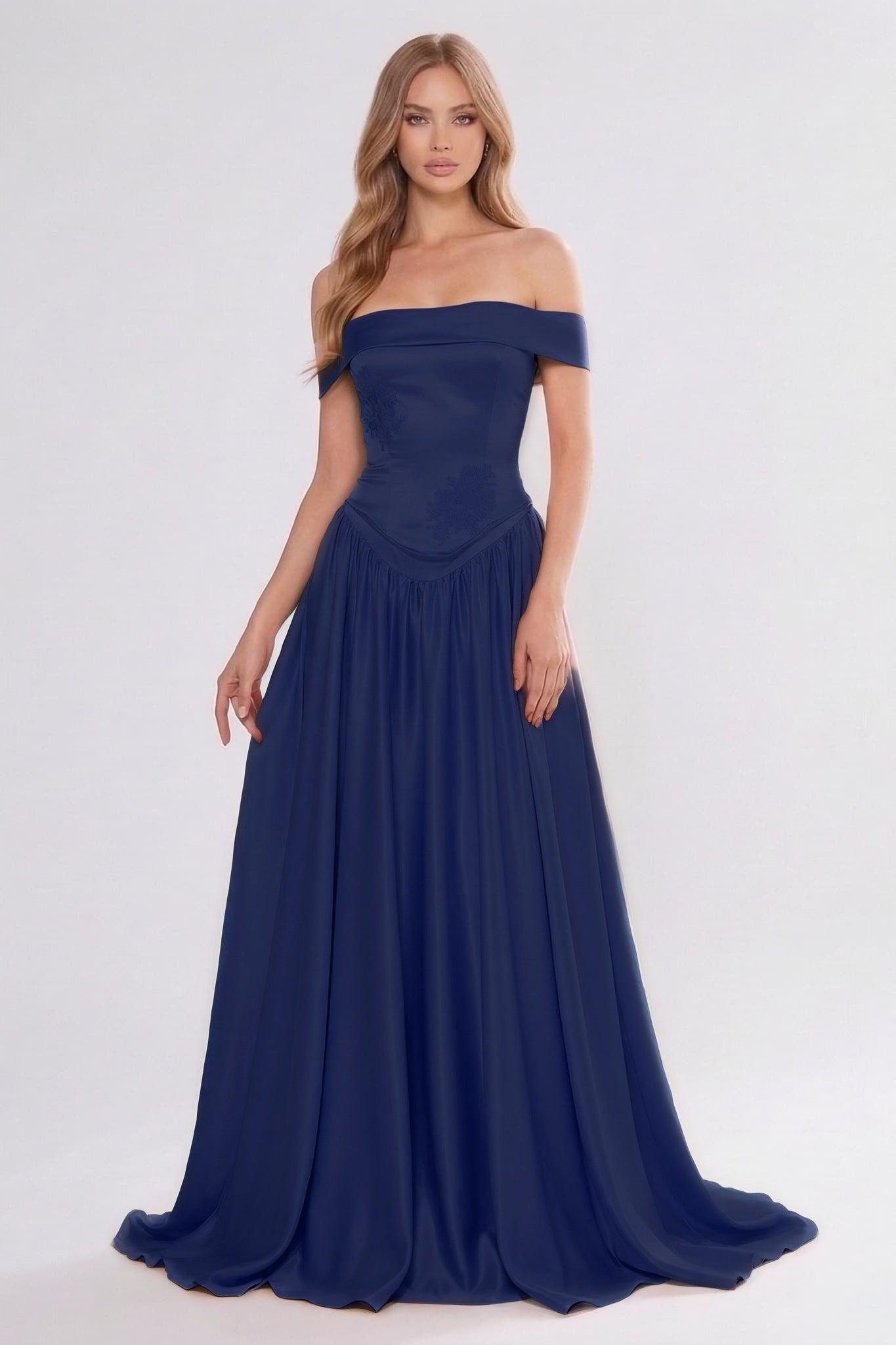 A-Line/Two-Piece Floor Length Soft Satin Wedding Guest Dress CG0312