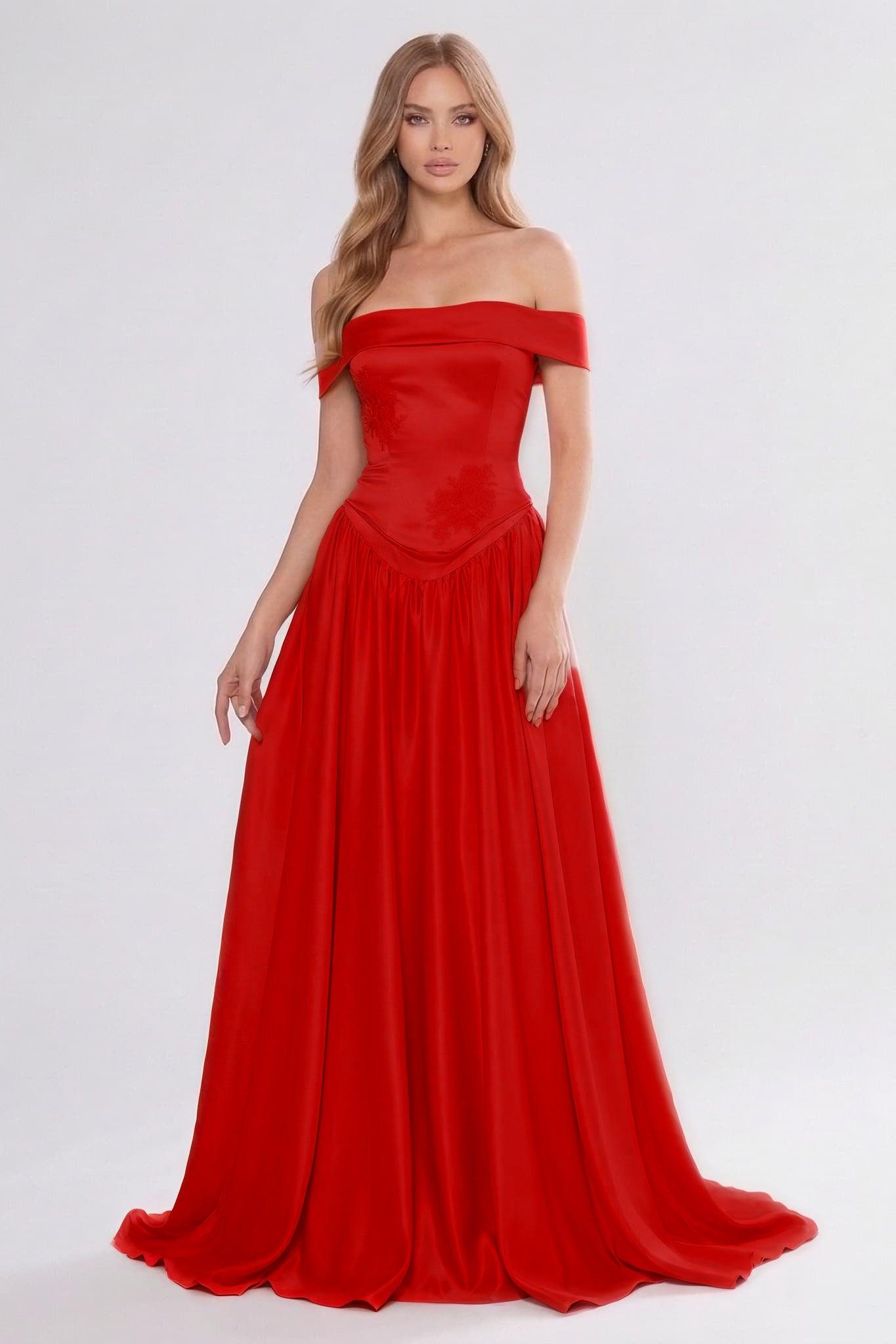 A-Line/Two-Piece Floor Length Soft Satin Wedding Guest Dress CG0312